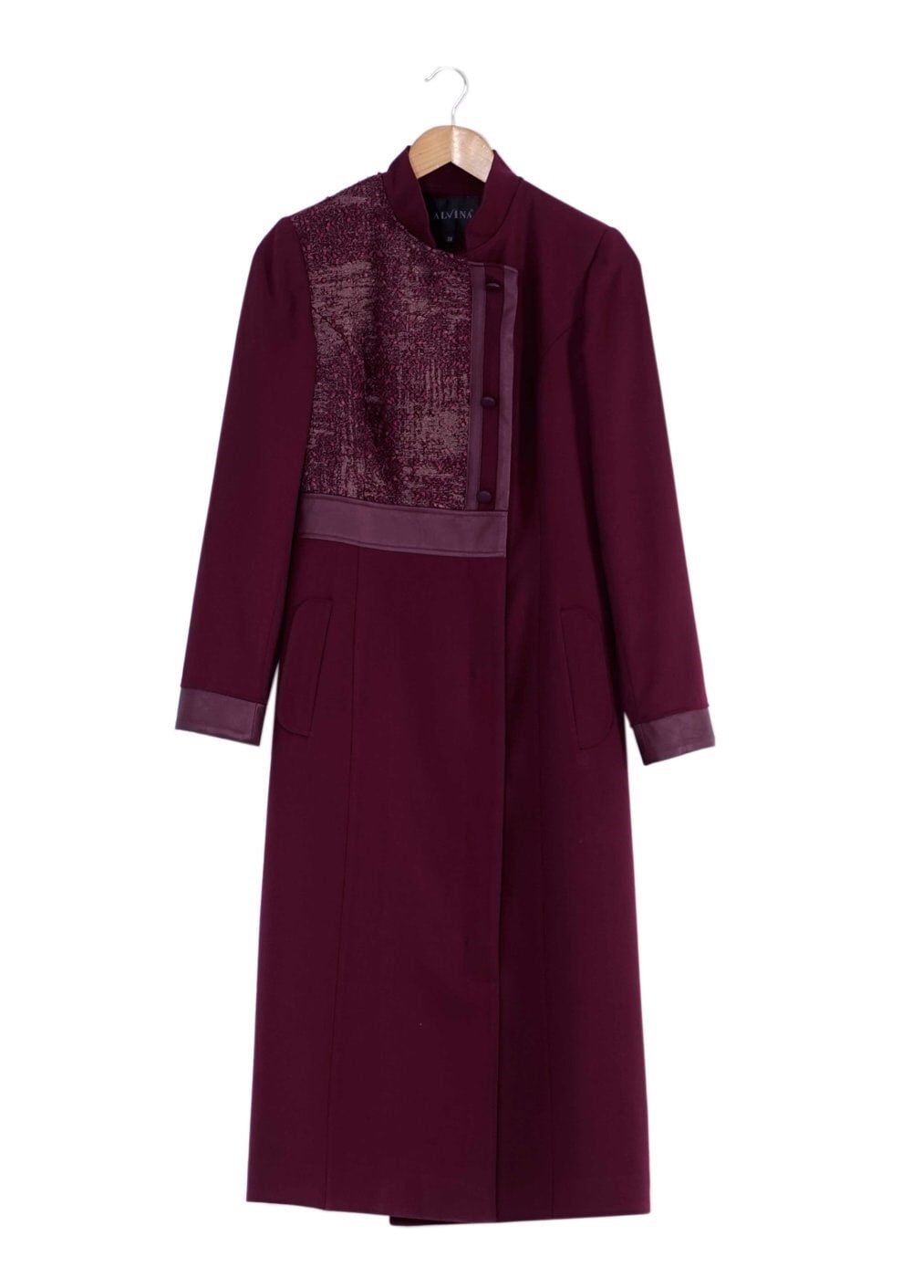 Tesettür giyim MOR DÜĞMELİ KABAN 9427 