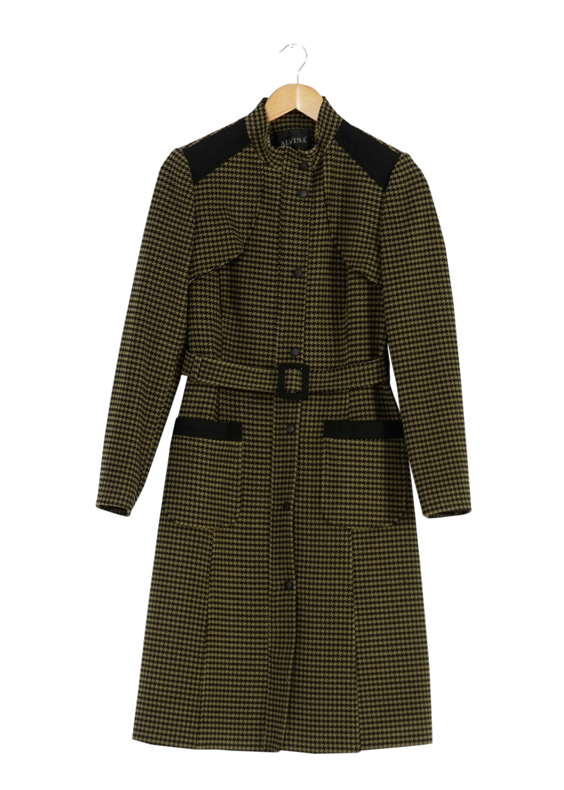 Tesettür giyim SİYAH KAZAYAĞI DESENLİ KABAN 9430 