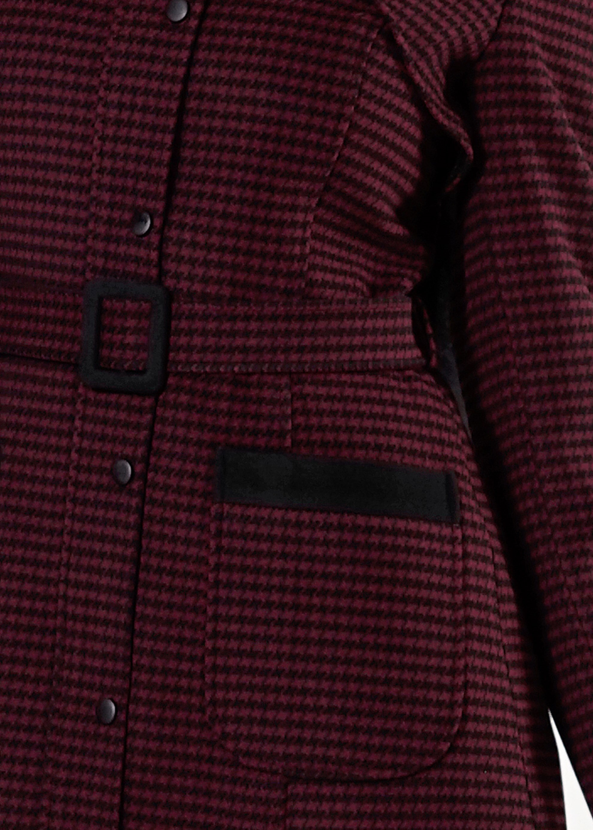 Tesettür giyim SİYAH KAZAYAĞI DESENLİ KABAN 9430 