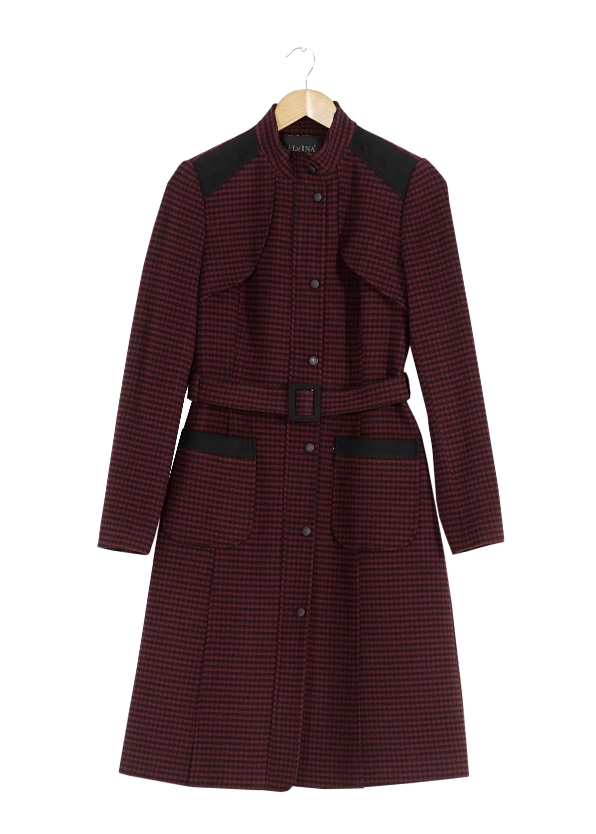 Tesettür giyim SİYAH KAZAYAĞI DESENLİ KABAN 9430 