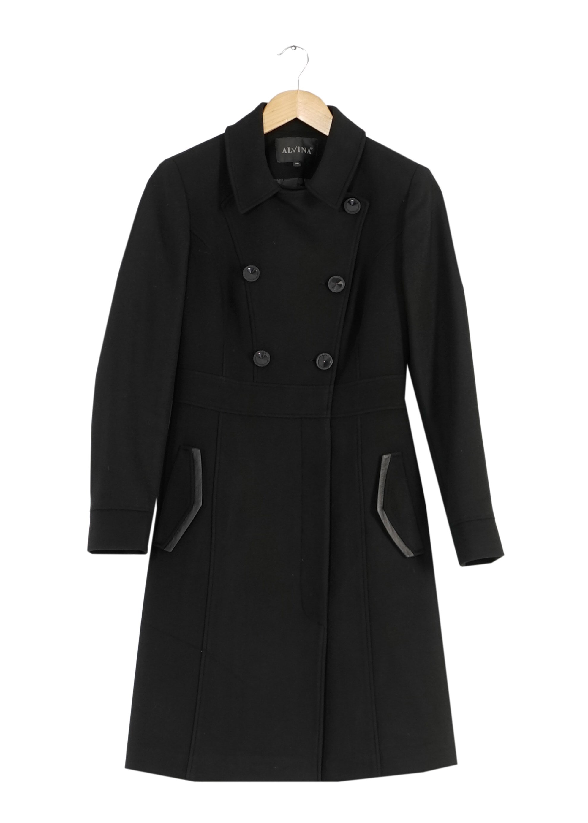 Tesettür giyim SİYAH DÜĞMELİ KABAN 9432 