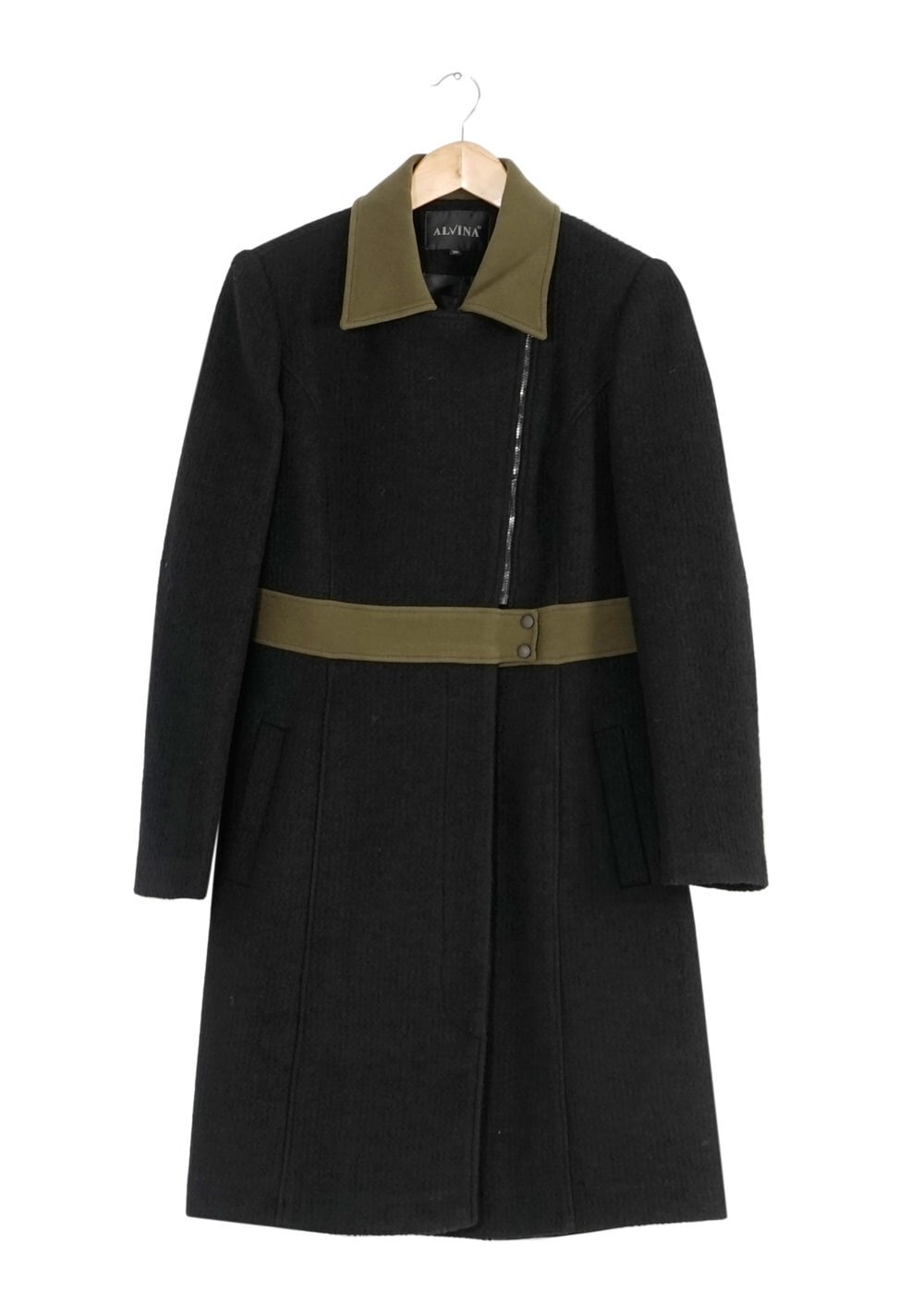 Tesettür giyim SİYAH FERMUARLI KABAN 9435 