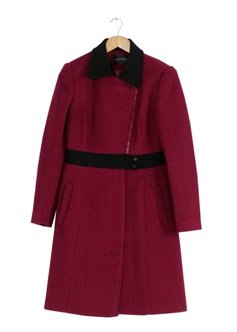 Tesettür giyim BORDO FERMUARLI KABAN 9435 