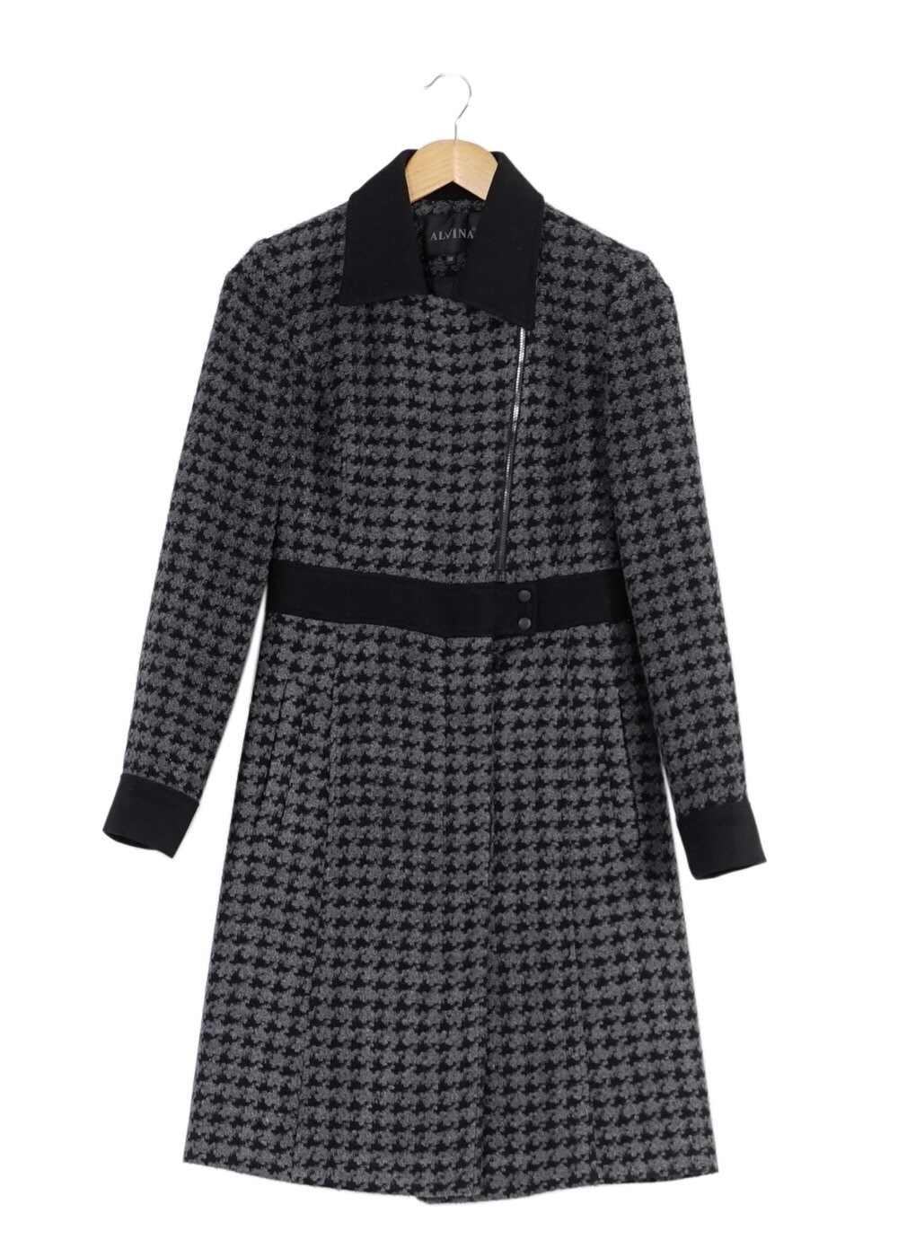 Tesettür giyim GRİ KAZAYAĞI DESEN KABAN 9436 