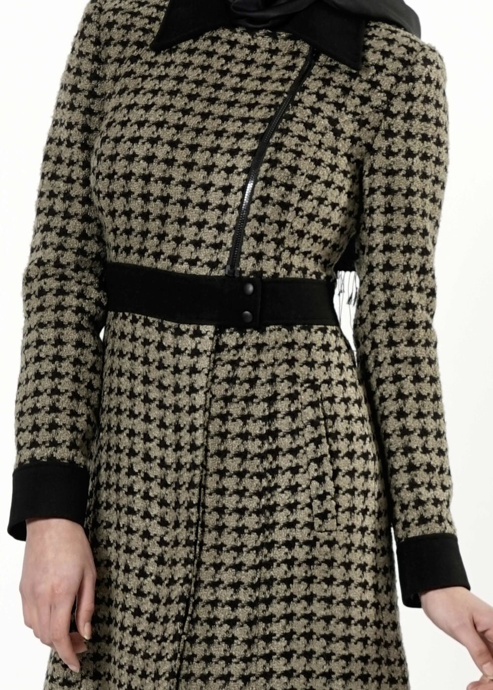 Tesettür giyim KAHVE KAZAYAĞI DESEN KABAN 9436 