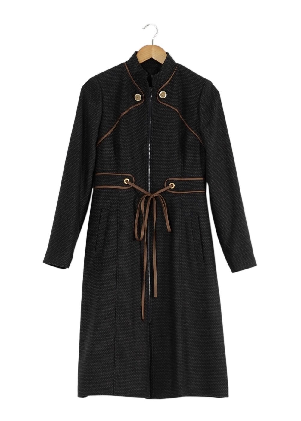 Tesettür giyim LACİVERT KEMERLİ KABAN 9437 