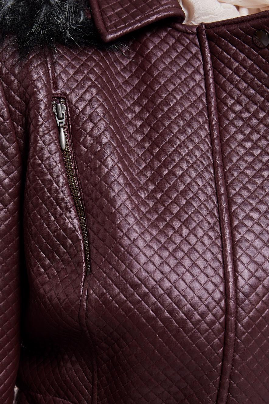 Tesettür giyim BORDO KAPÜŞONLU KABAN 9439