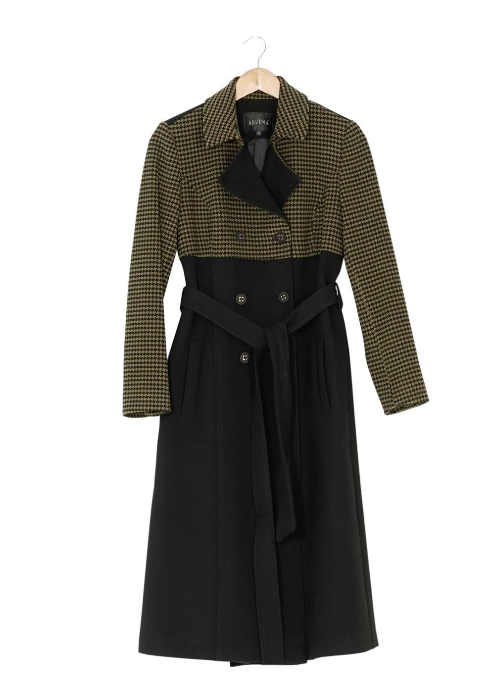 Tesettür giyim SİYAH KAZAYAĞI DETAYLI MANTO 9347 