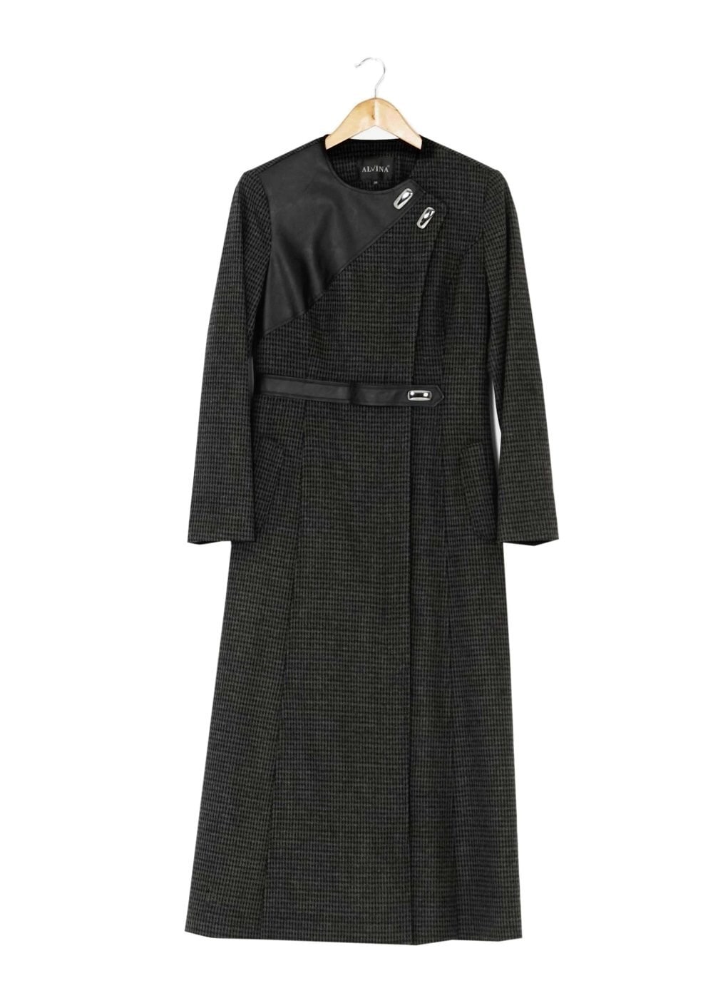 Tesettür giyim GRİ TOKA DETAYLI MANTO 9352 