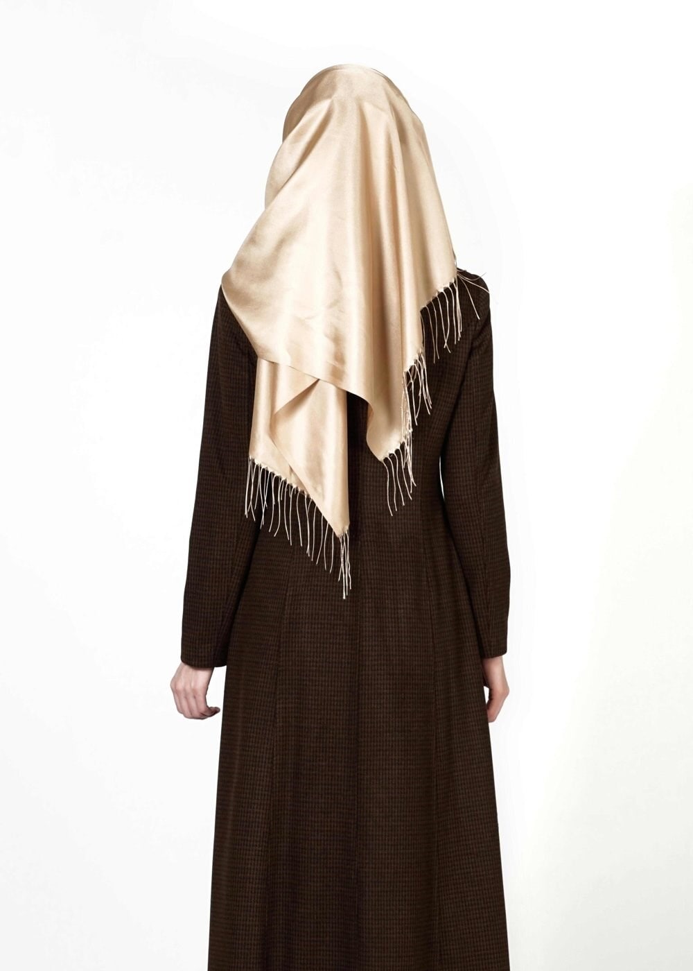 Tesettür giyim KAHVE TOKA DETAYLI MANTO 9352 