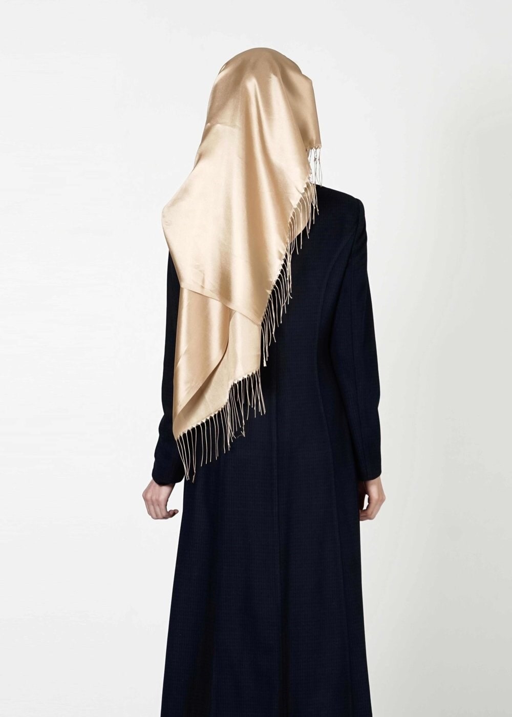 Tesettür giyim LACİVERT TOKA DETAYLI MANTO 9352 