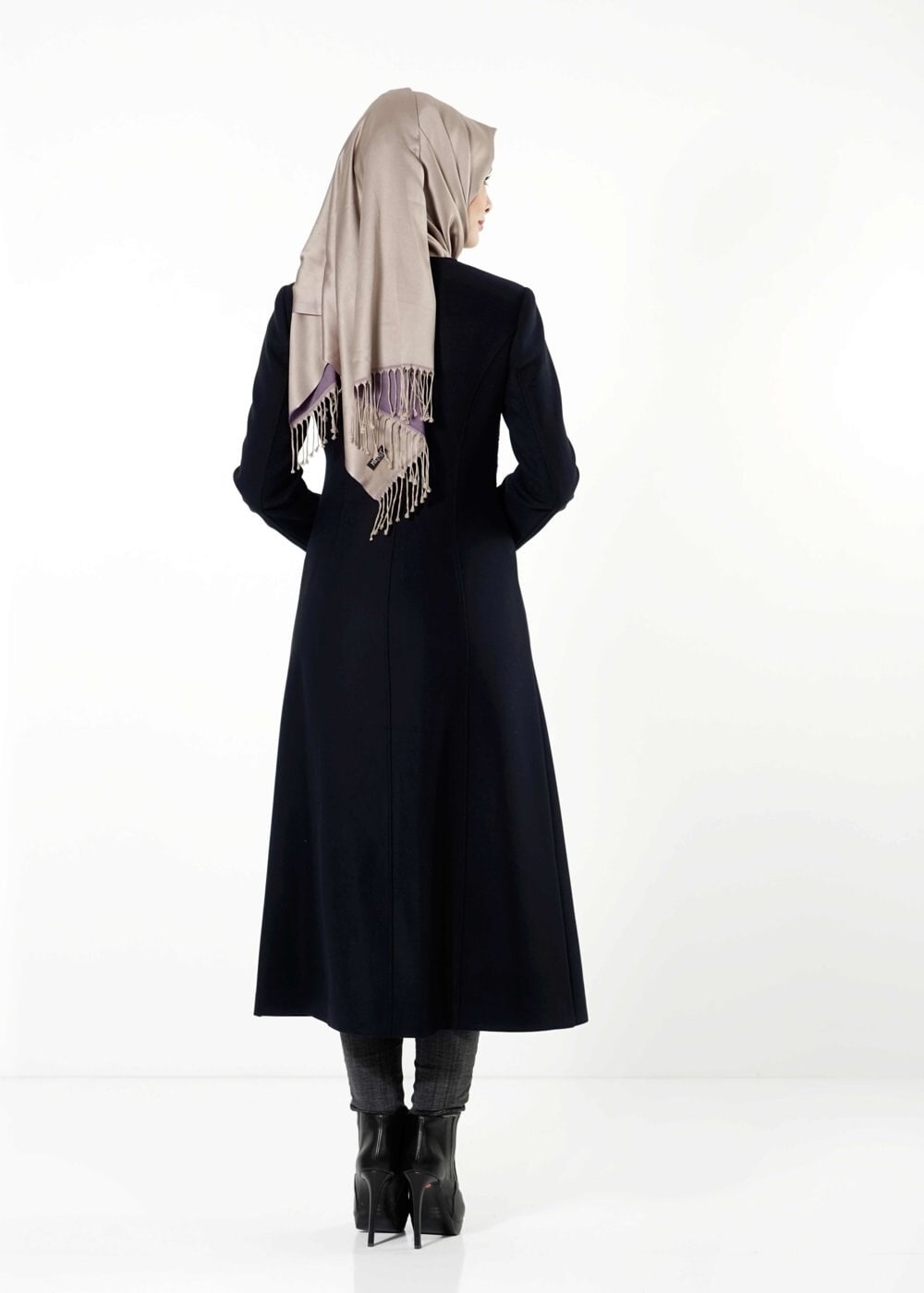 Tesettür giyim LACİVERT FERMUARLI MANTO 9394 