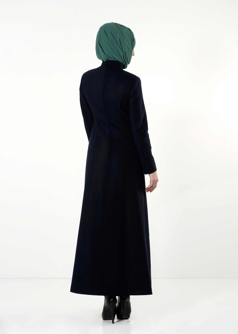 Tesettür giyim LACİVERT FERMUARLI MANTO 9396 