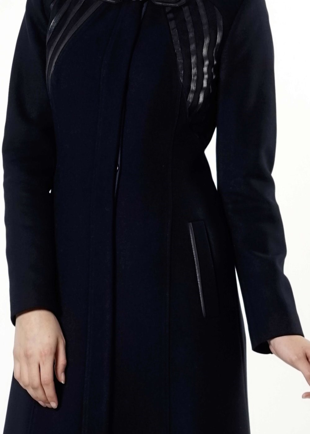 Tesettür giyim LACİVERT FERMUARLI MANTO 9396 