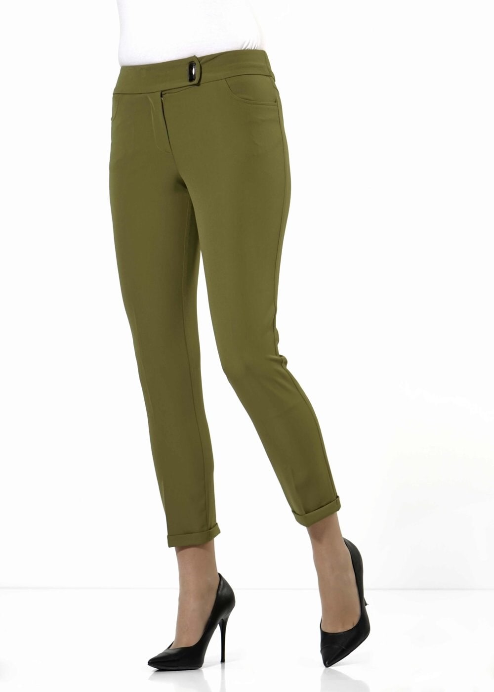 Tesettür giyim YEŞİL KLASİK PANTOLON 7880 