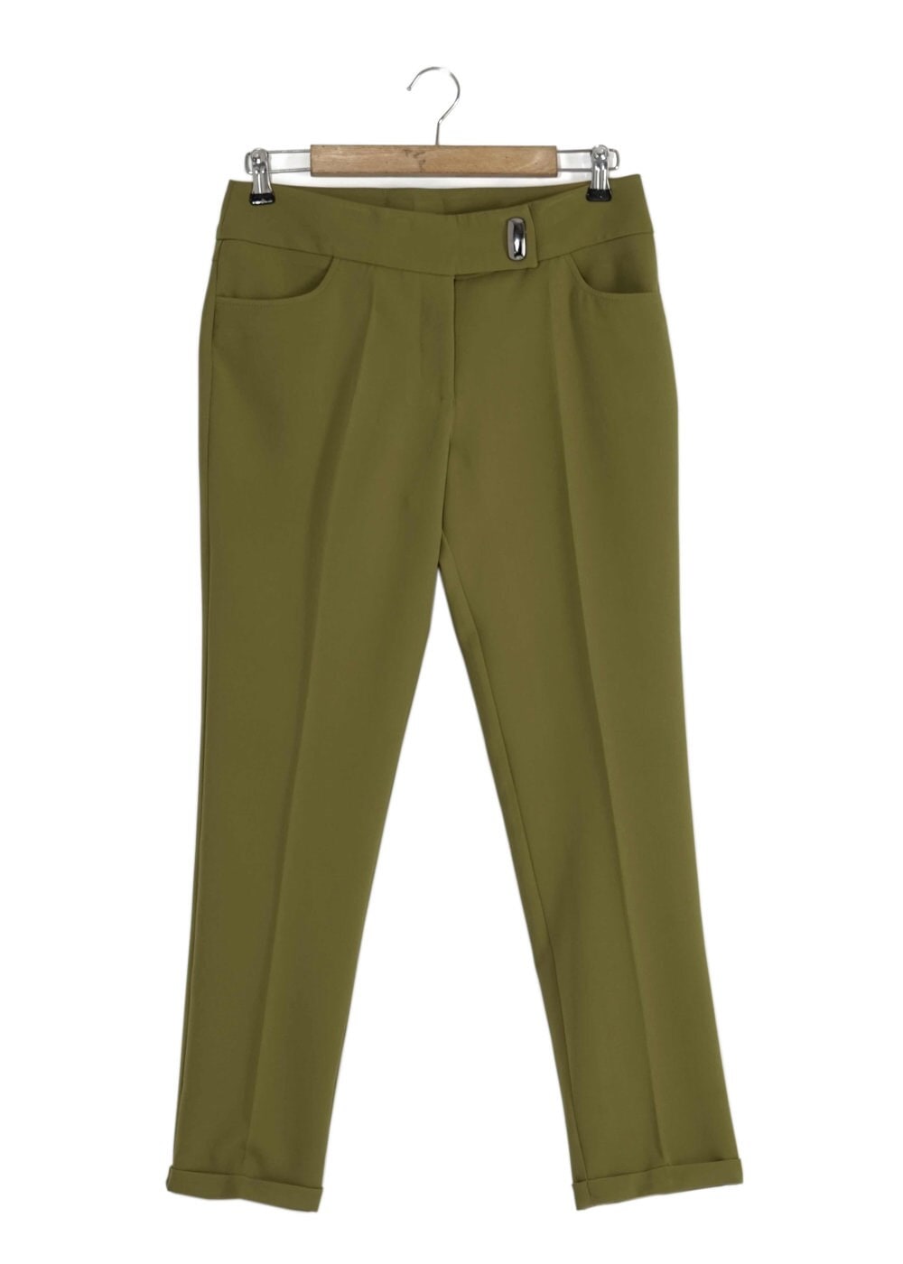 Tesettür giyim YEŞİL KLASİK PANTOLON 7880 