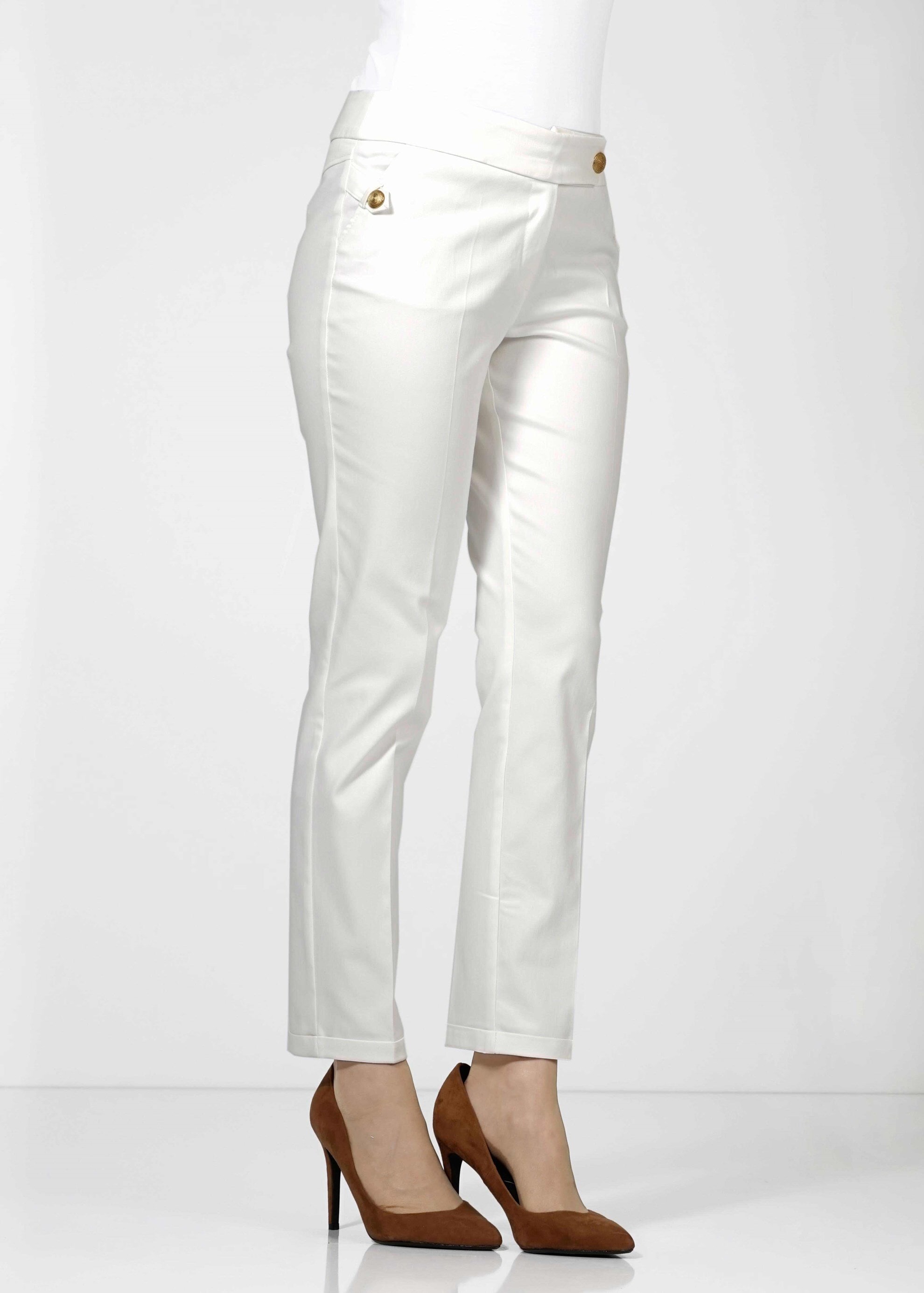 Tesettür giyim BEYAZ KLASİK KESİM PANTOLON 7883 