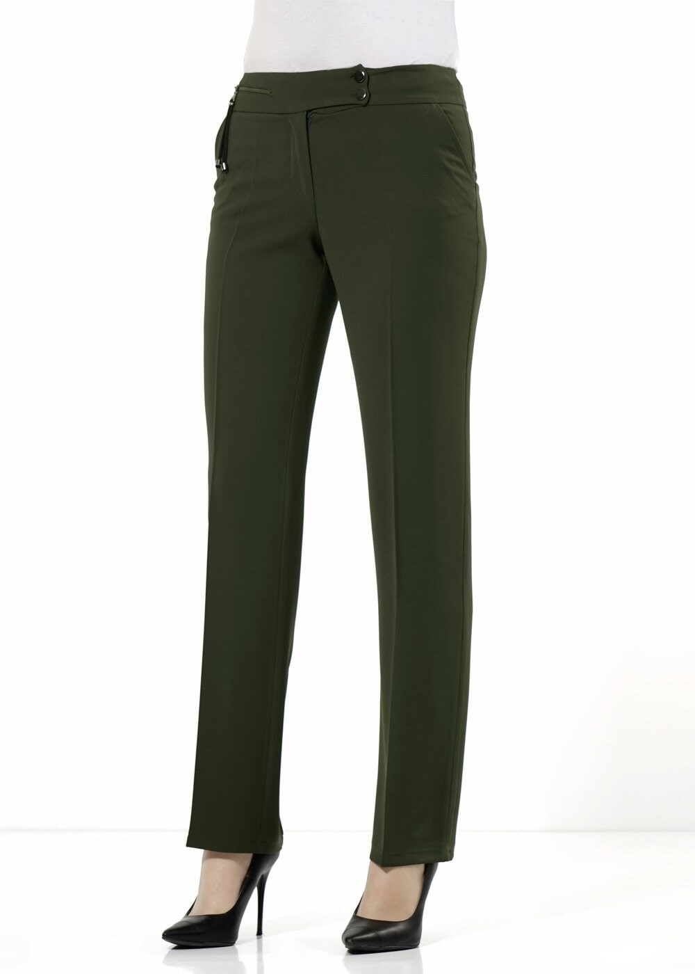 Tesettür giyim YEŞİL KLASİK KESİM PANTOLON 7887 