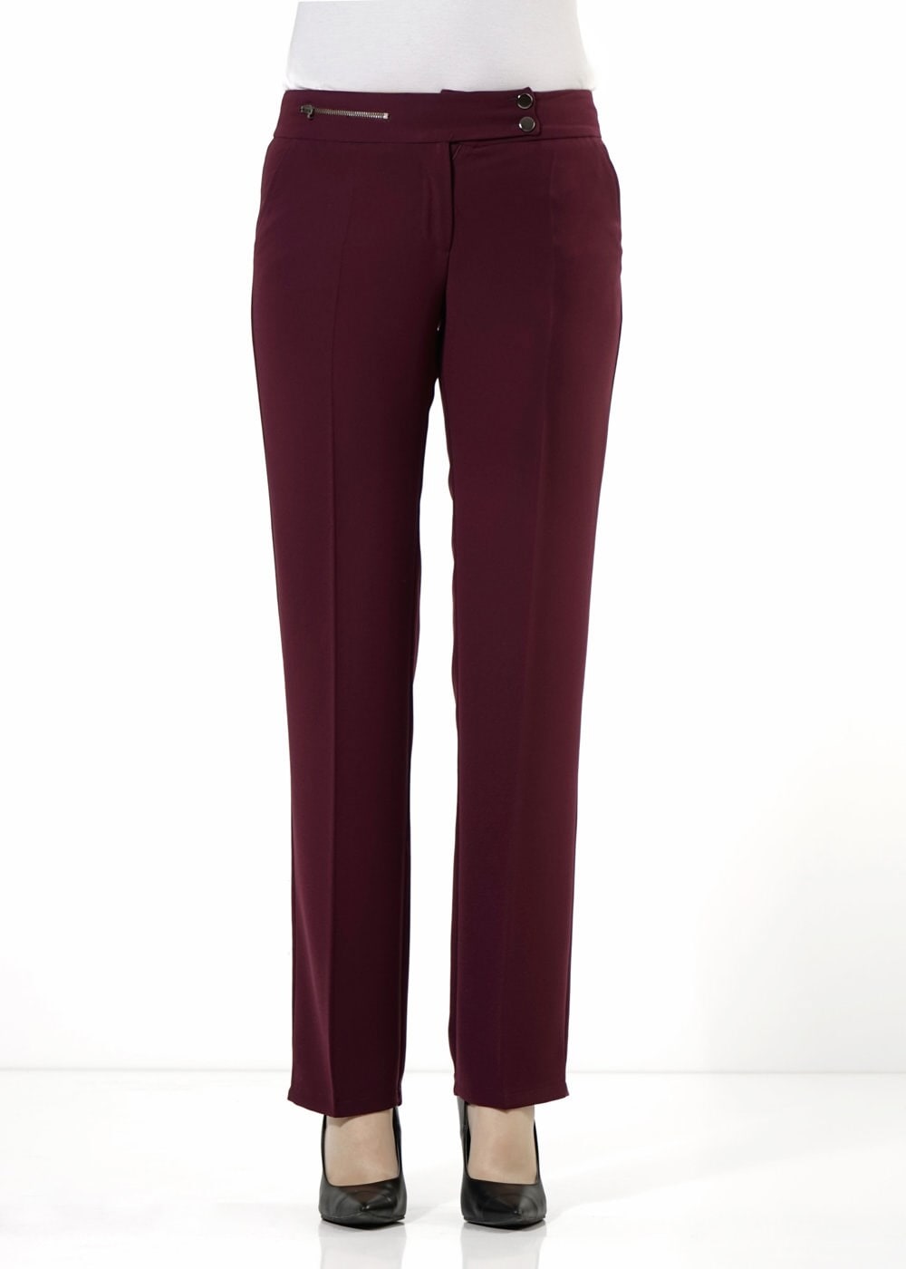 Tesettür giyim BORDO KLASİK KESİM PANTOLON 7887 