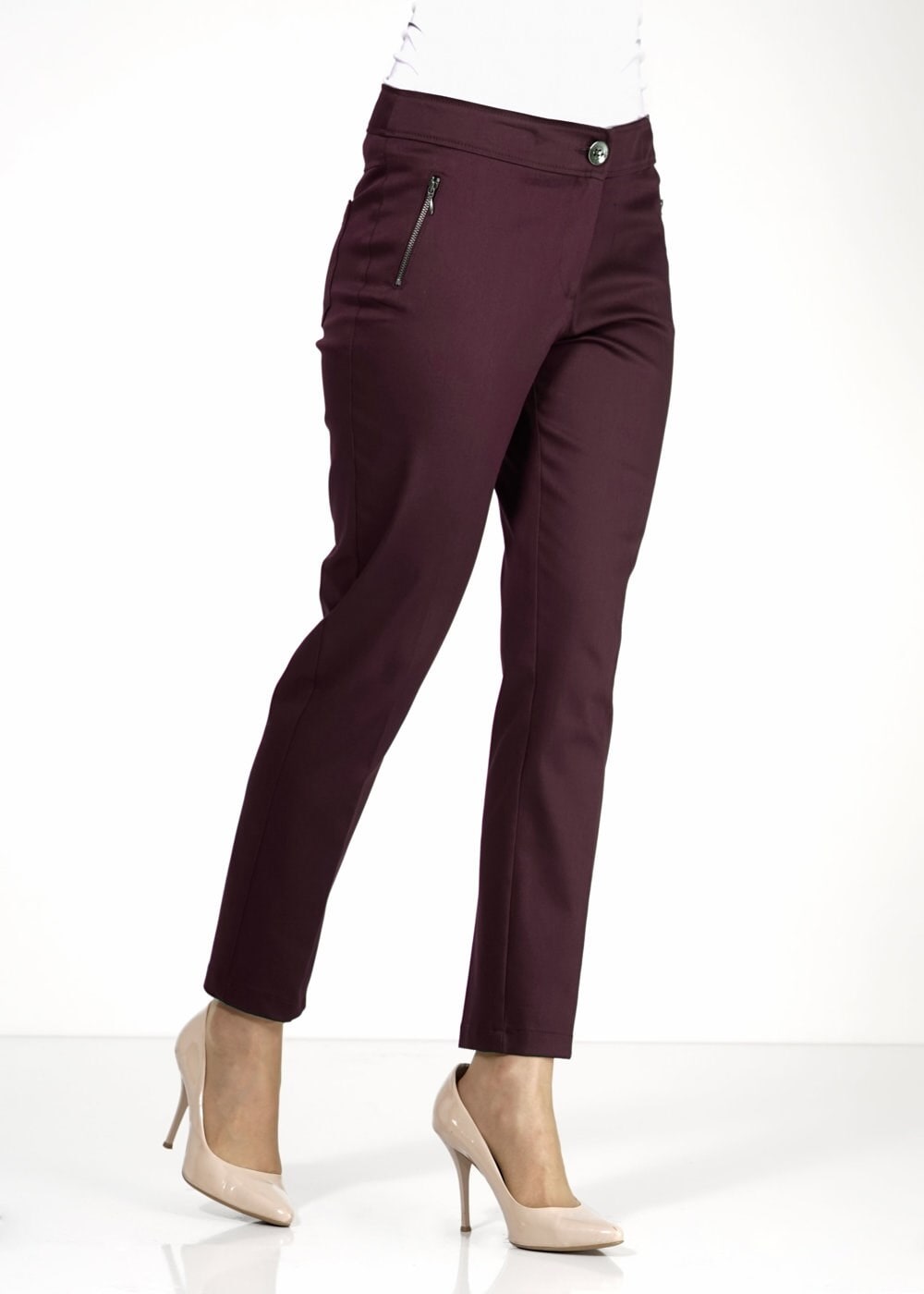 Tesettür giyim BORDO DAR PAÇA PANTOLON 7888 