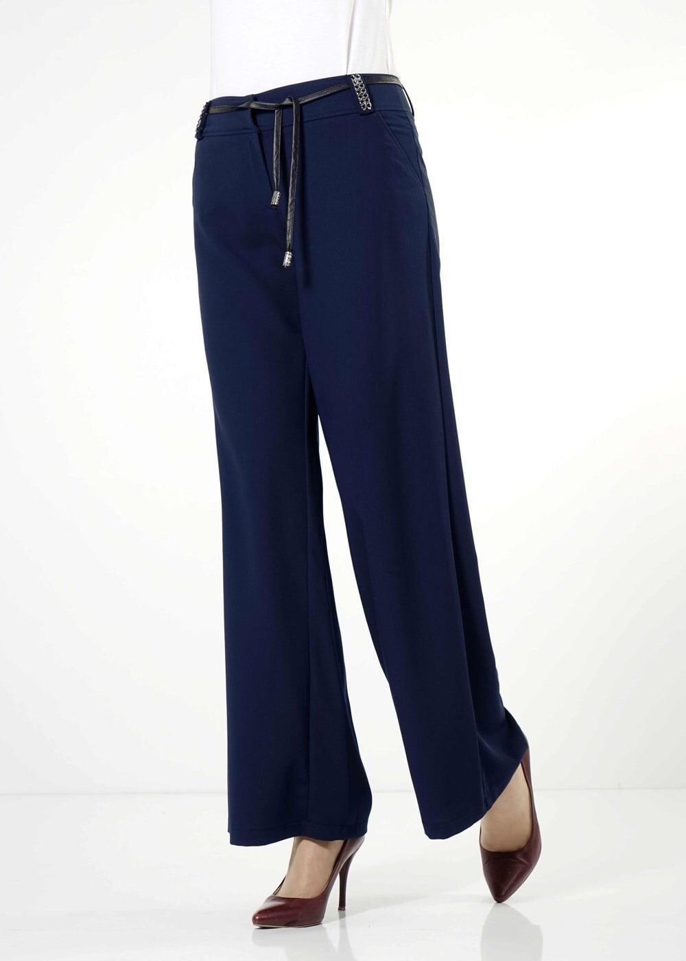 Tesettür giyim LACİVERT GENİŞ PAÇA PANTOLON 7896 