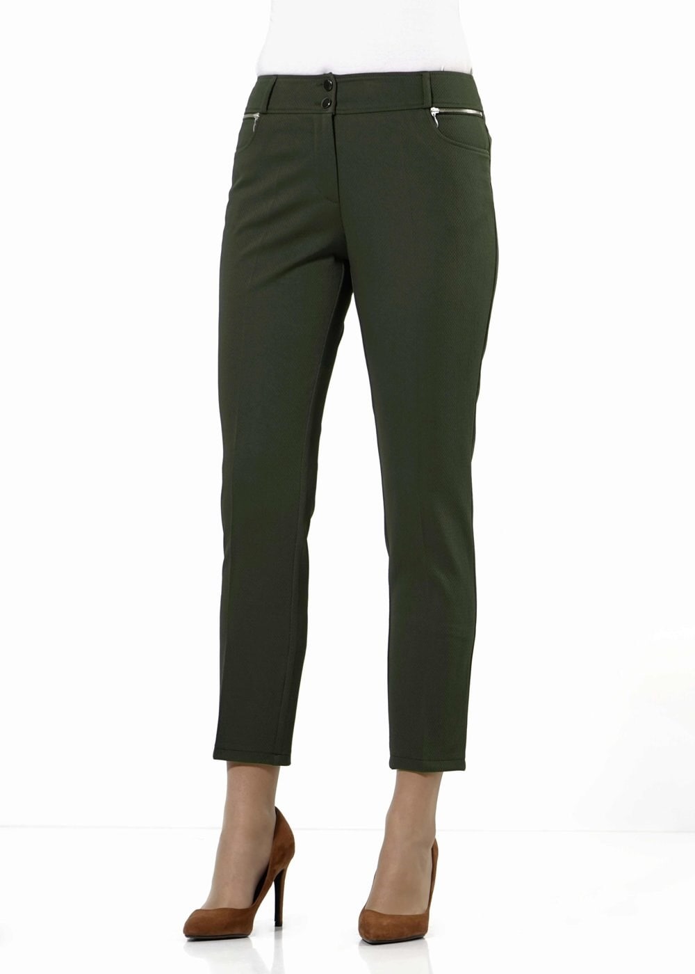 Tesettür giyim YEŞİL BORU PAÇA PANTOLON 7899 