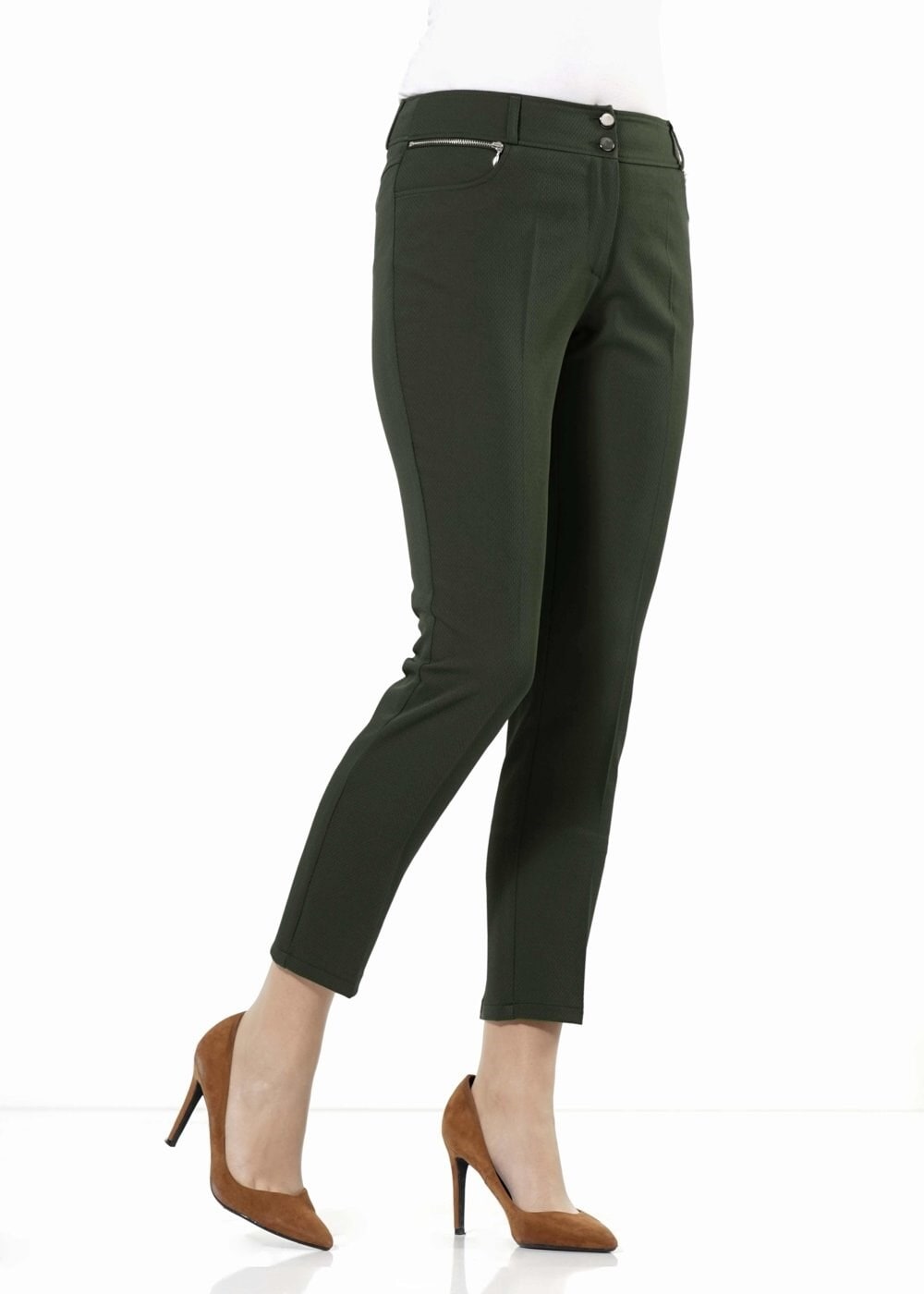 Tesettür giyim YEŞİL BORU PAÇA PANTOLON 7899 