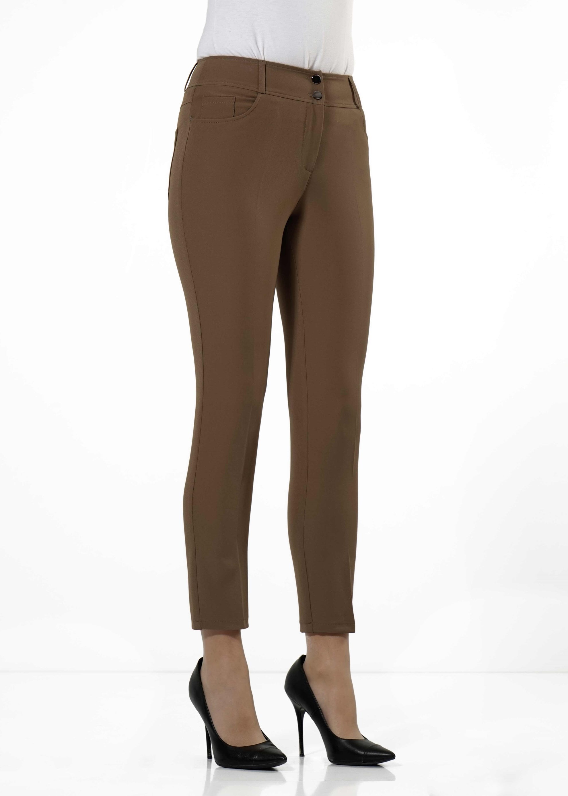 Tesettür giyim KAHVE DAR PAÇA PANTOLON 7900 