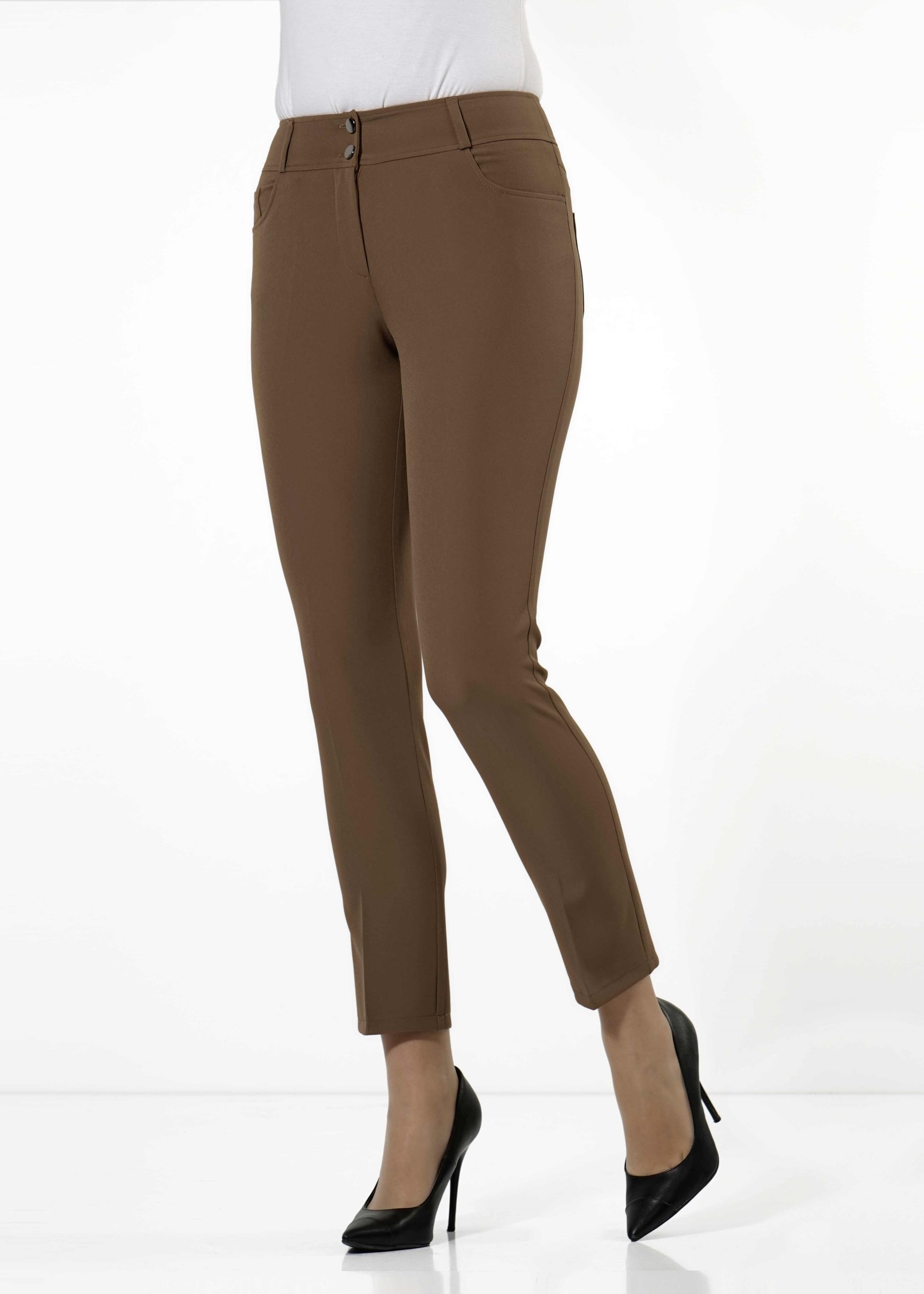 Tesettür giyim KAHVE DAR PAÇA PANTOLON 7900 