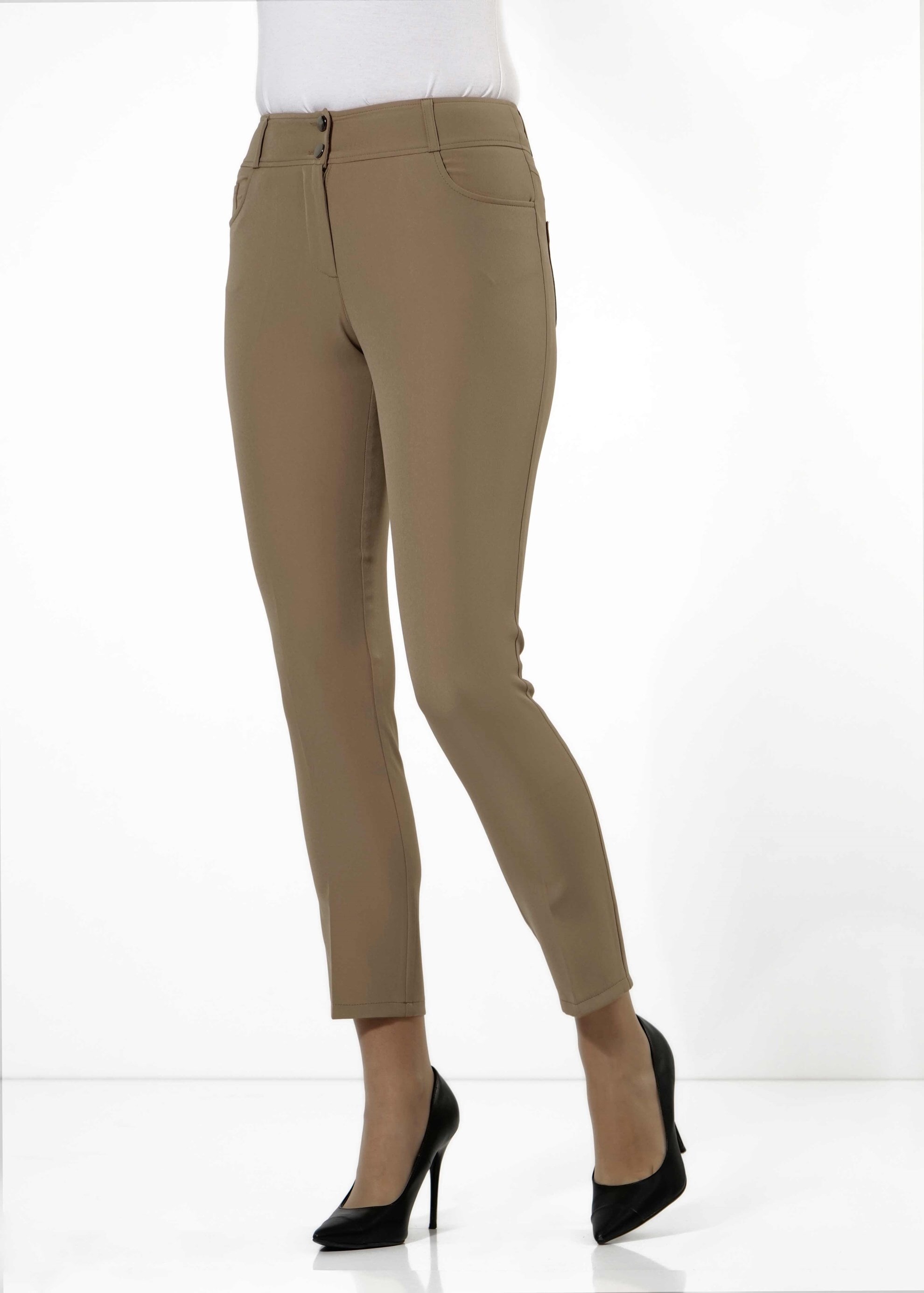 Tesettür giyim BEJ DAR PAÇA PANTOLON 7900 