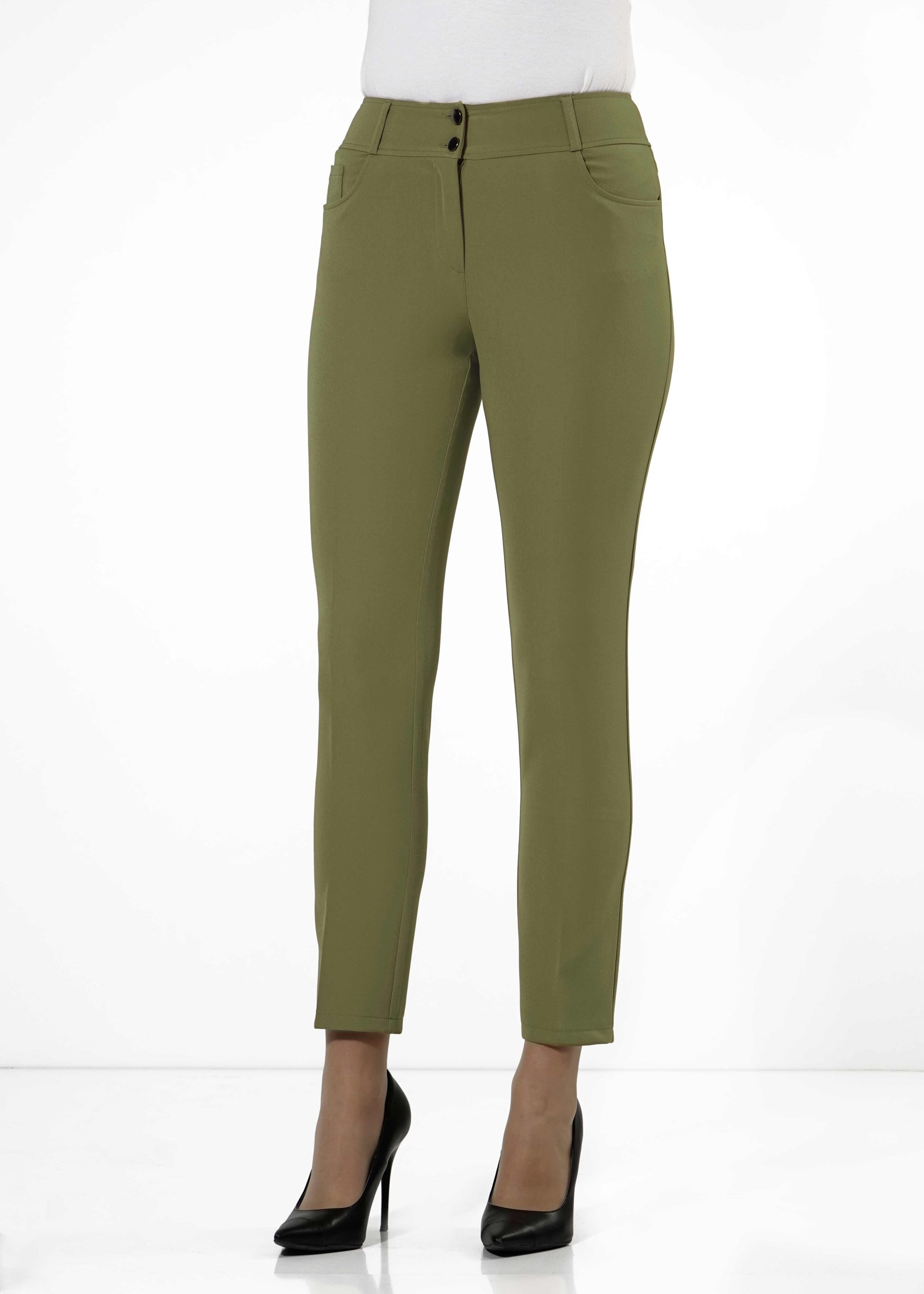 Tesettür giyim YEŞİL DAR PAÇA PANTOLON 7900 