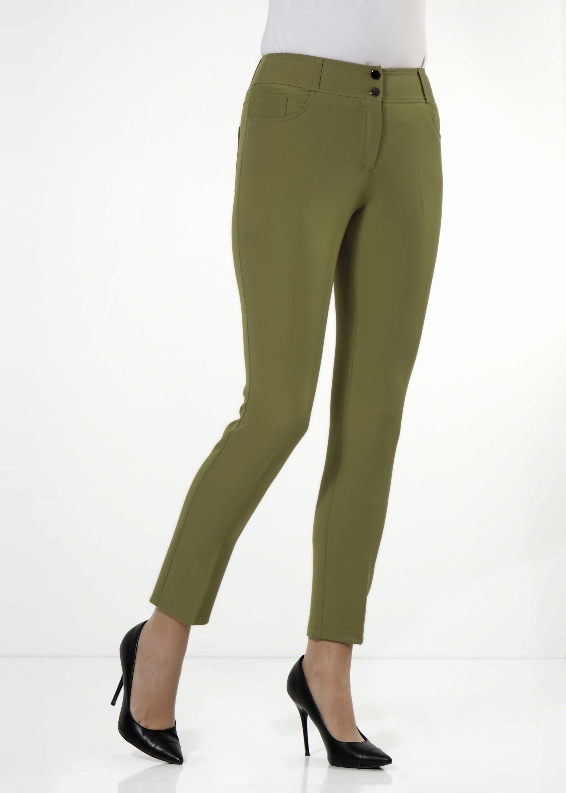 Tesettür giyim YEŞİL DAR PAÇA PANTOLON 7900 