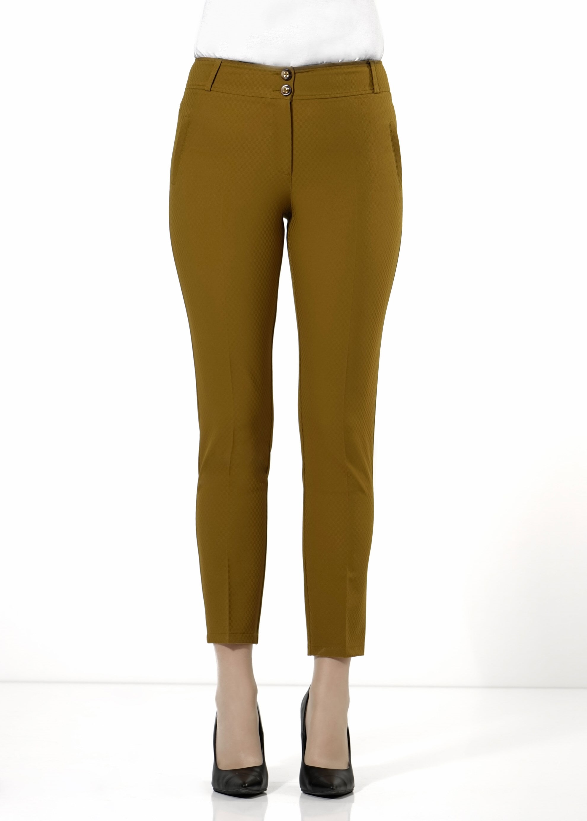 Tesettür giyim SARI KLASİK KESİM PANTOLON 7902 