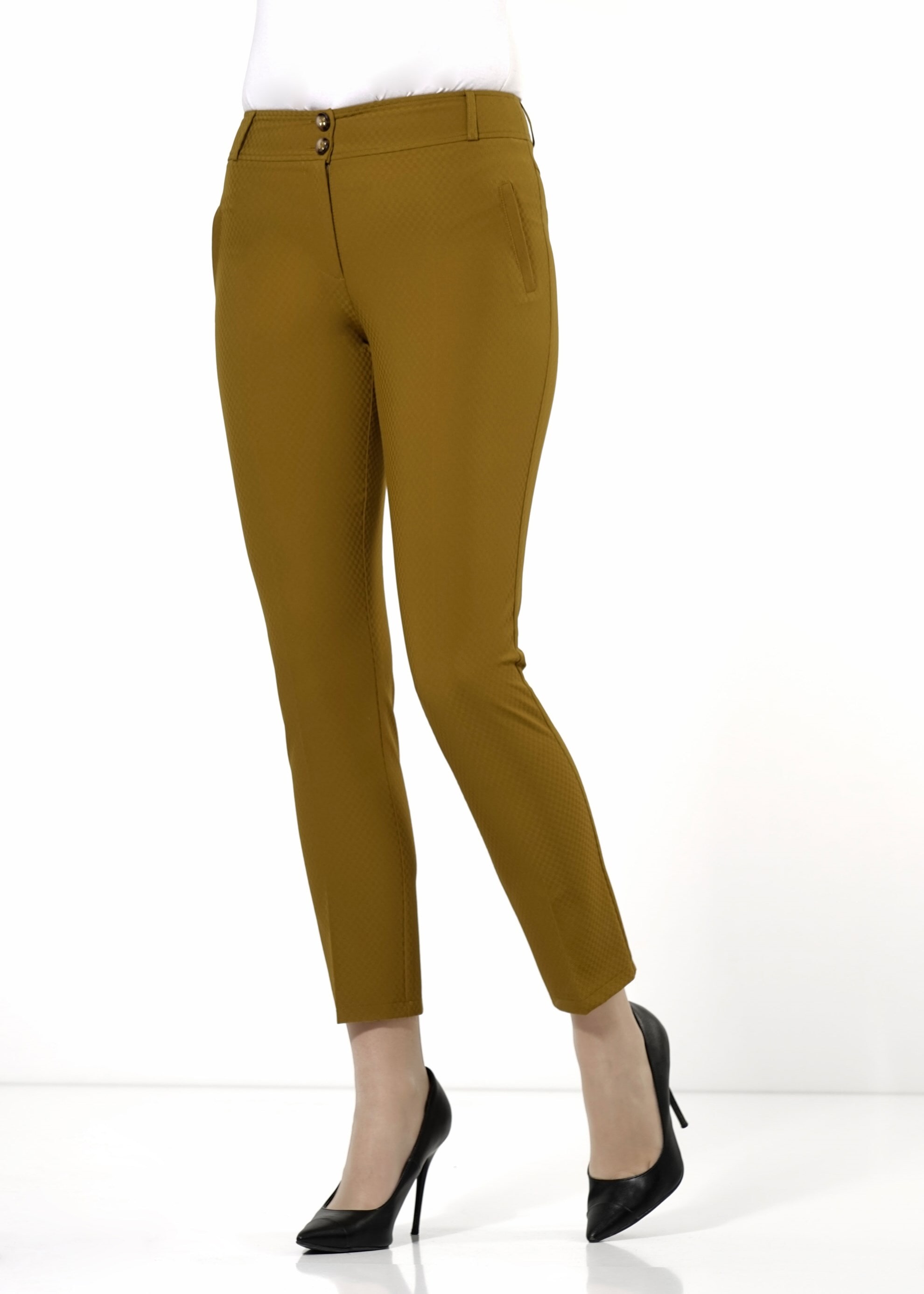 Tesettür giyim SARI KLASİK KESİM PANTOLON 7902 