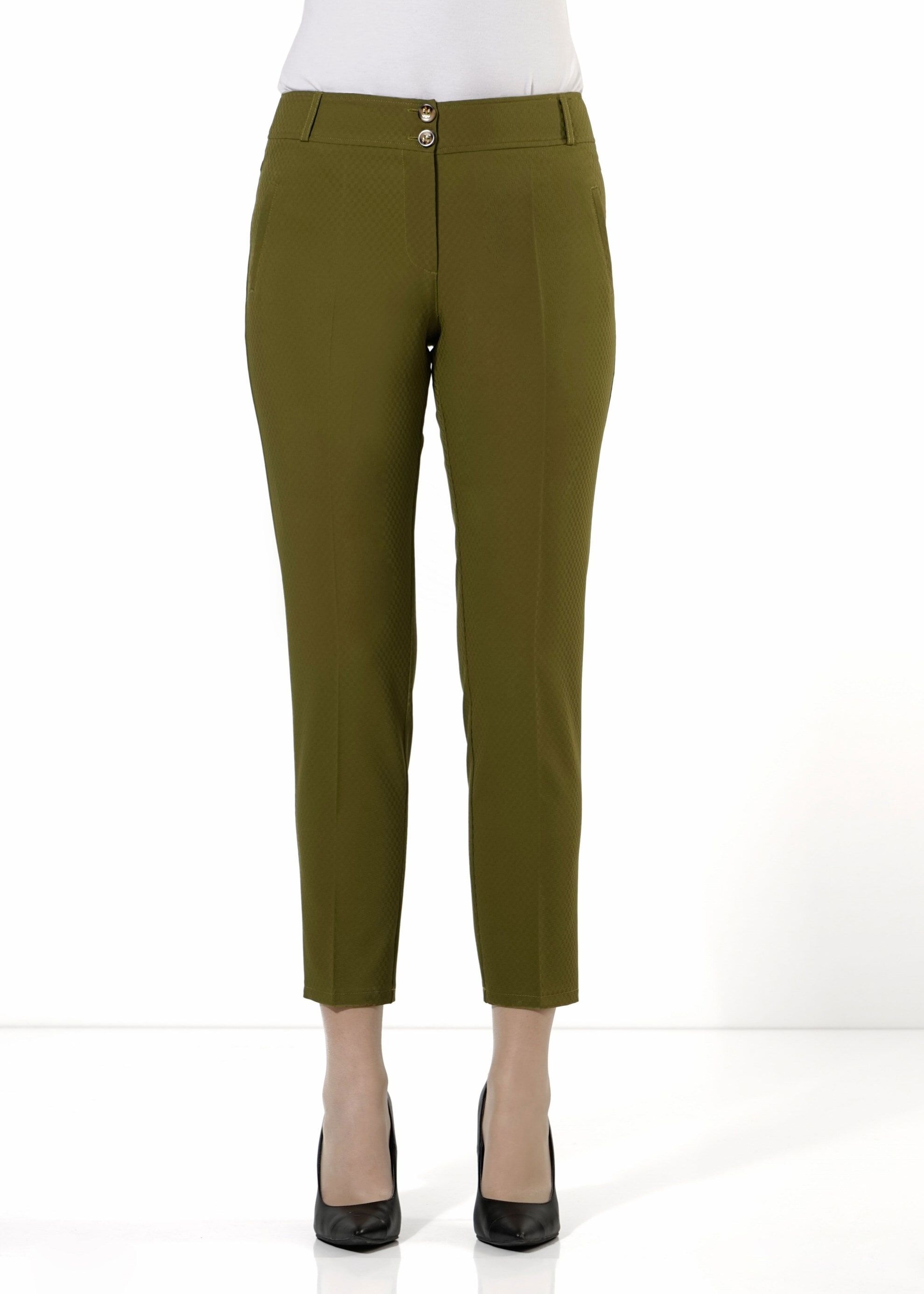 Tesettür giyim YEŞİL KLASİK KESİM PANTOLON 7902 