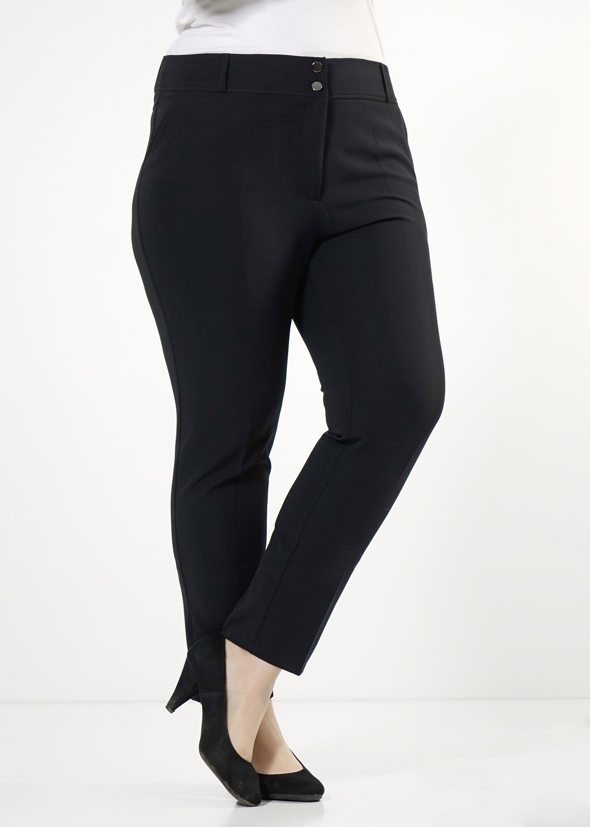 Tesettür giyim SİYAH DÜĞME DETAYLI PANTOLON 7904 