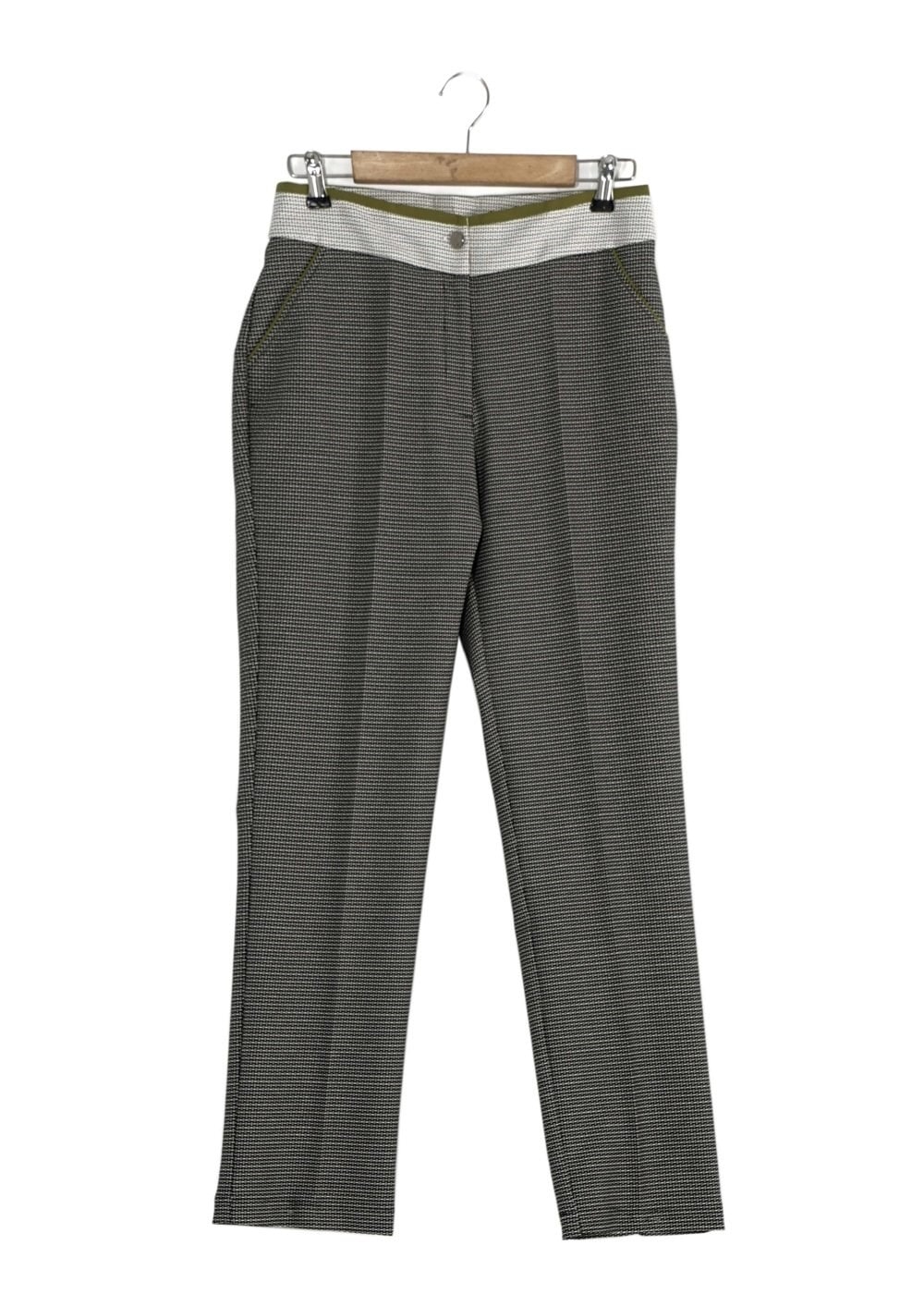 Tesettür giyim SİYAH BİYE DETAYLI DESENLİ CEPLİ PANTOLON 7905 