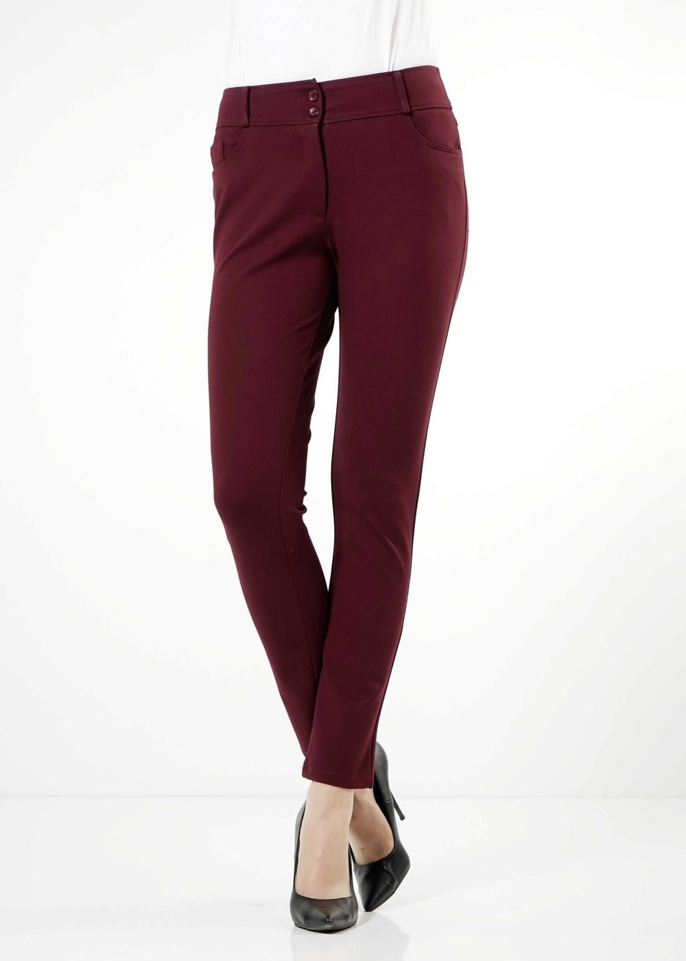 Tesettür giyim BORDO DAR PAÇA PANTOLON 7909 