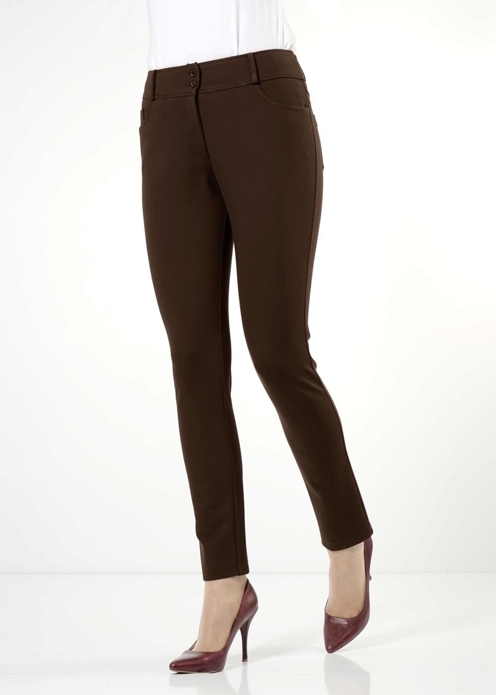 Tesettür giyim KAHVE DAR PAÇA PANTOLON 7909 