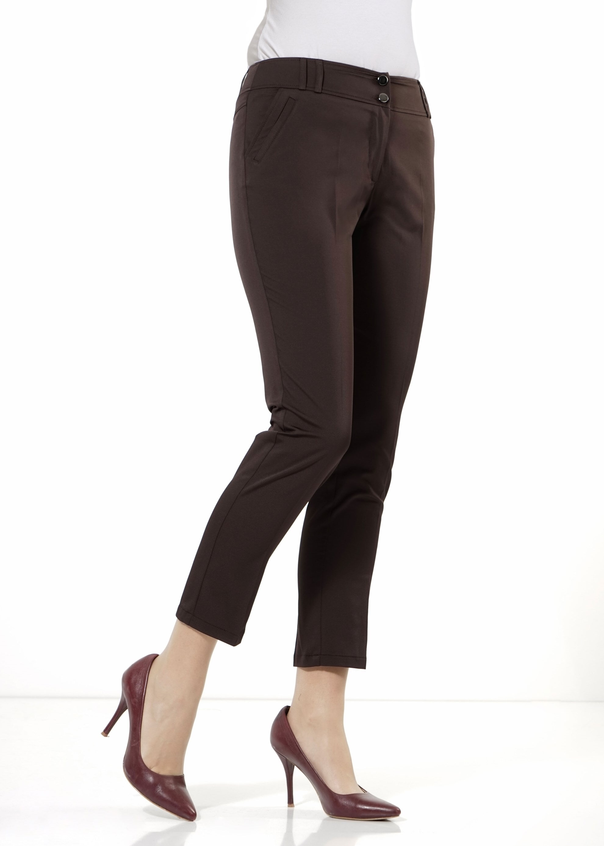 Tesettür giyim KAHVE BORU PAÇA PANTOLON 7912 