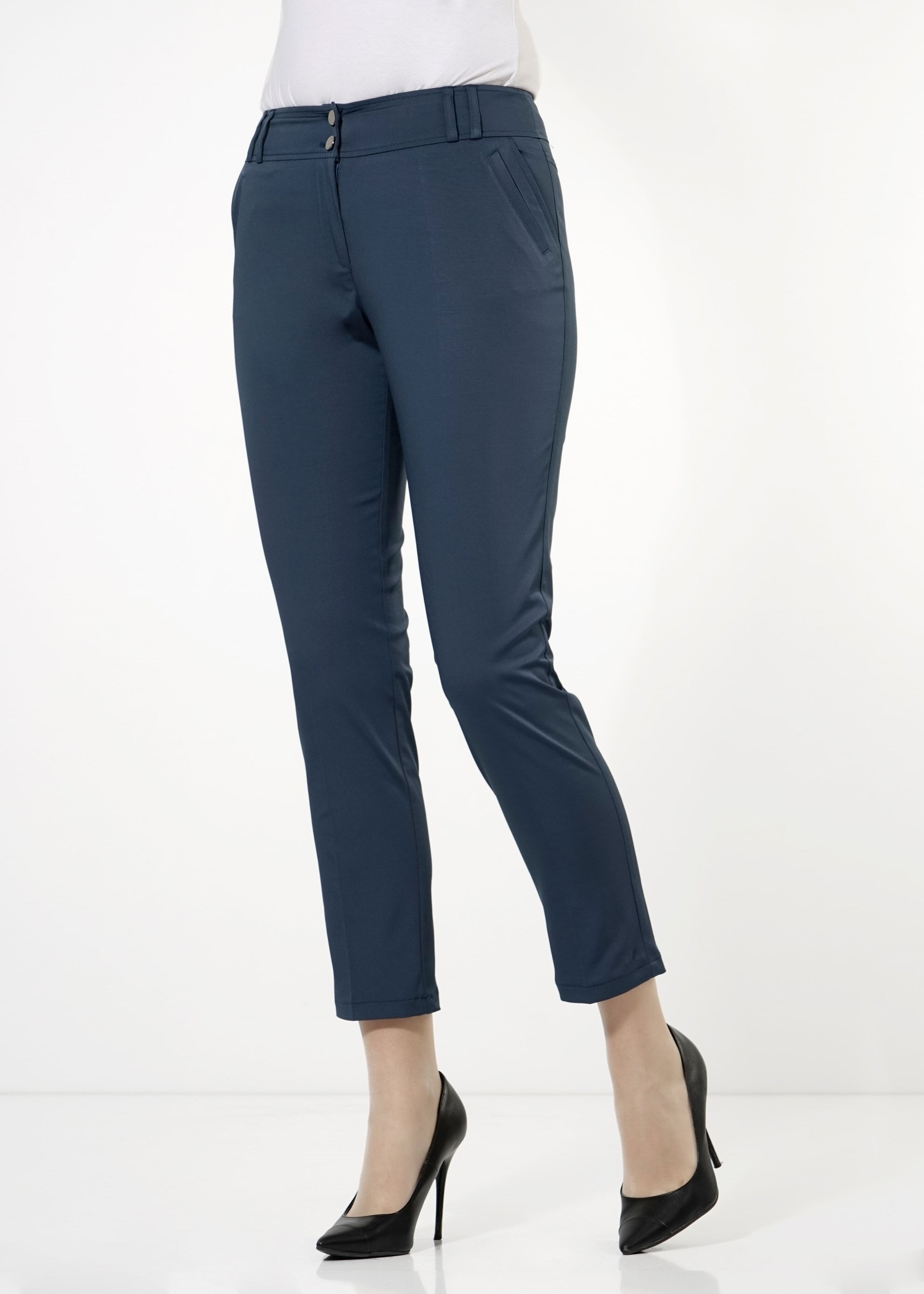 Tesettür giyim MAVİ BORU PAÇA PANTOLON 7912 