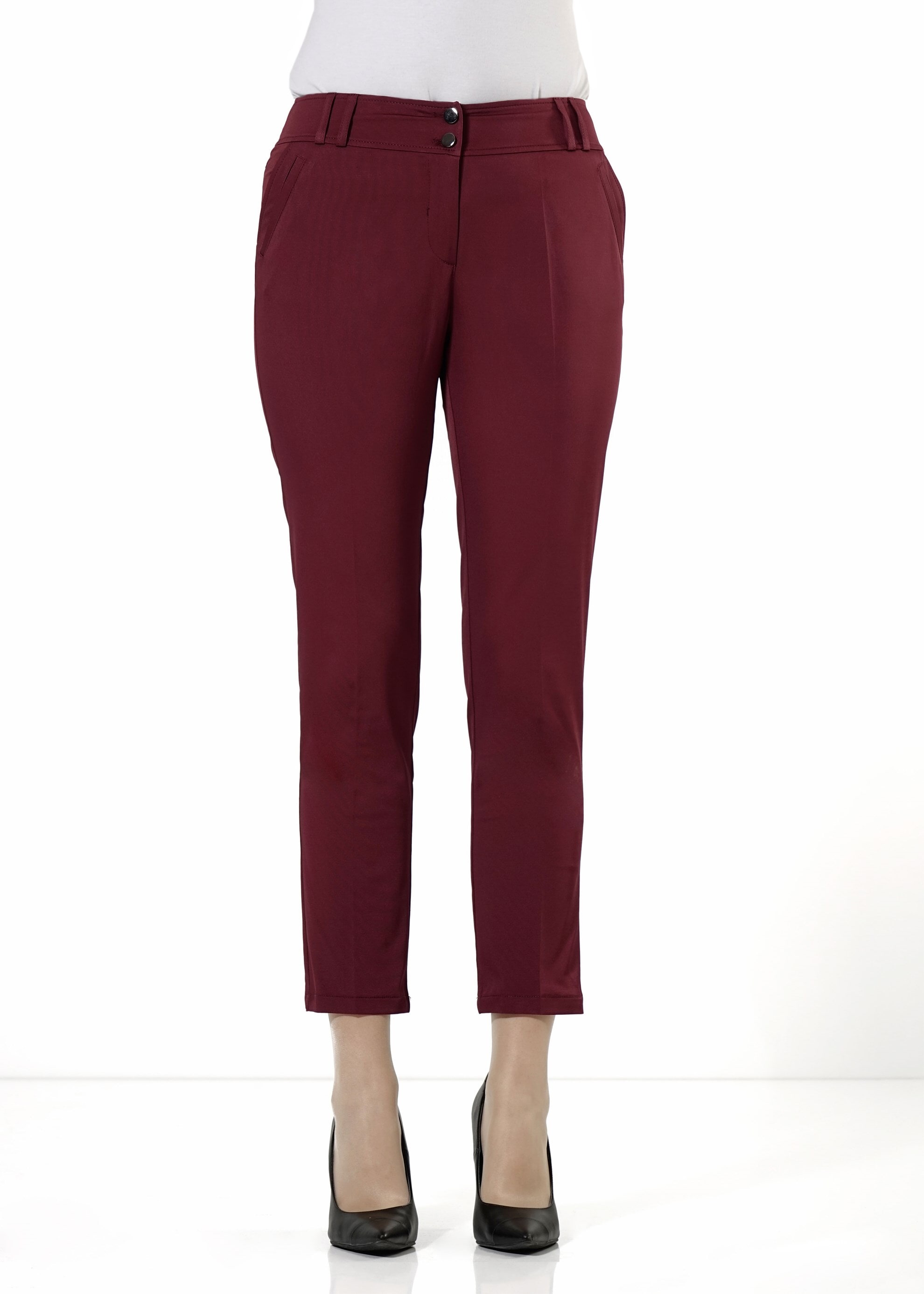 Tesettür giyim BORDO BORU PAÇA PANTOLON 7912 