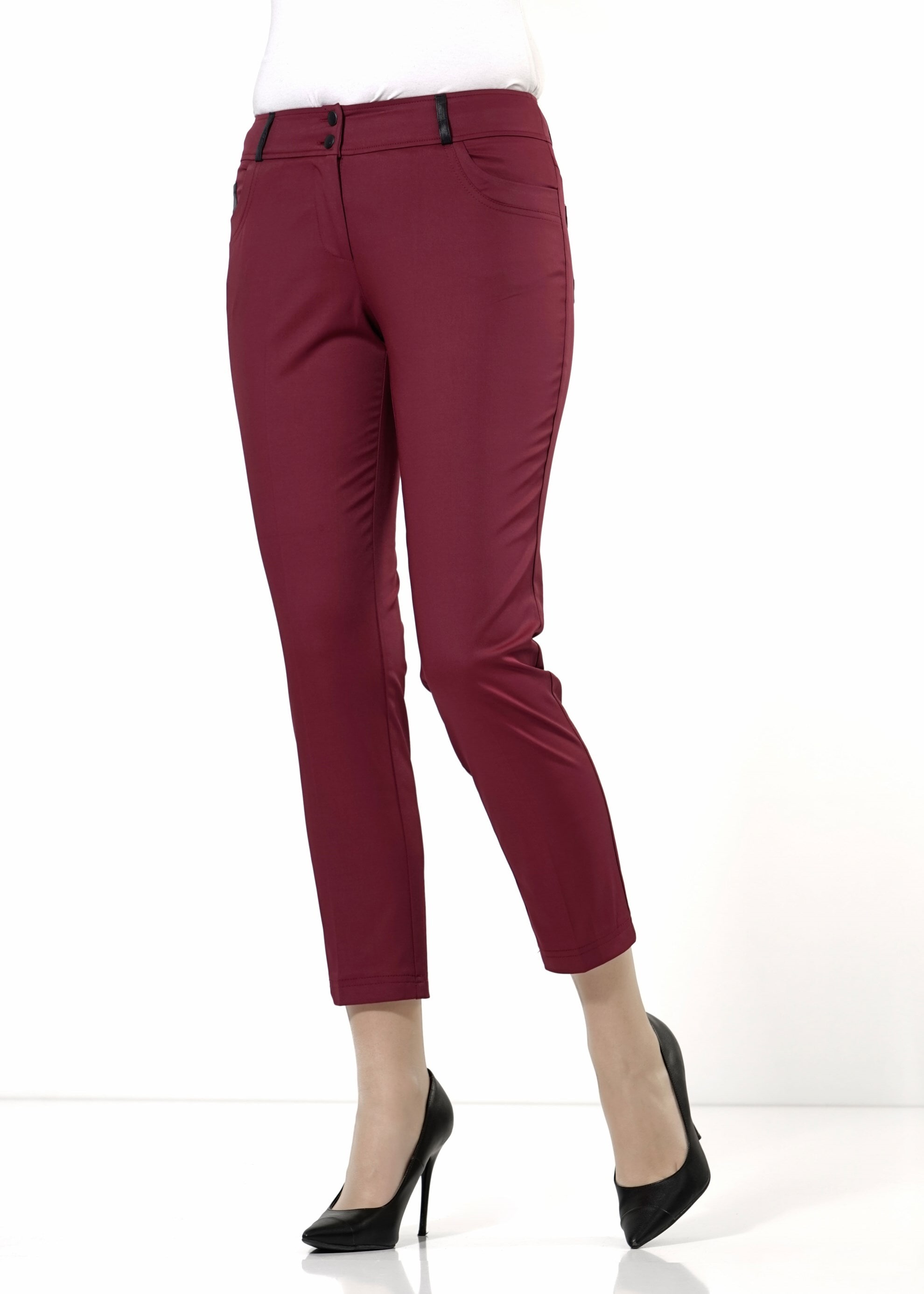 Tesettür giyim BORDO DAR PAÇA PANTOLON 7915 