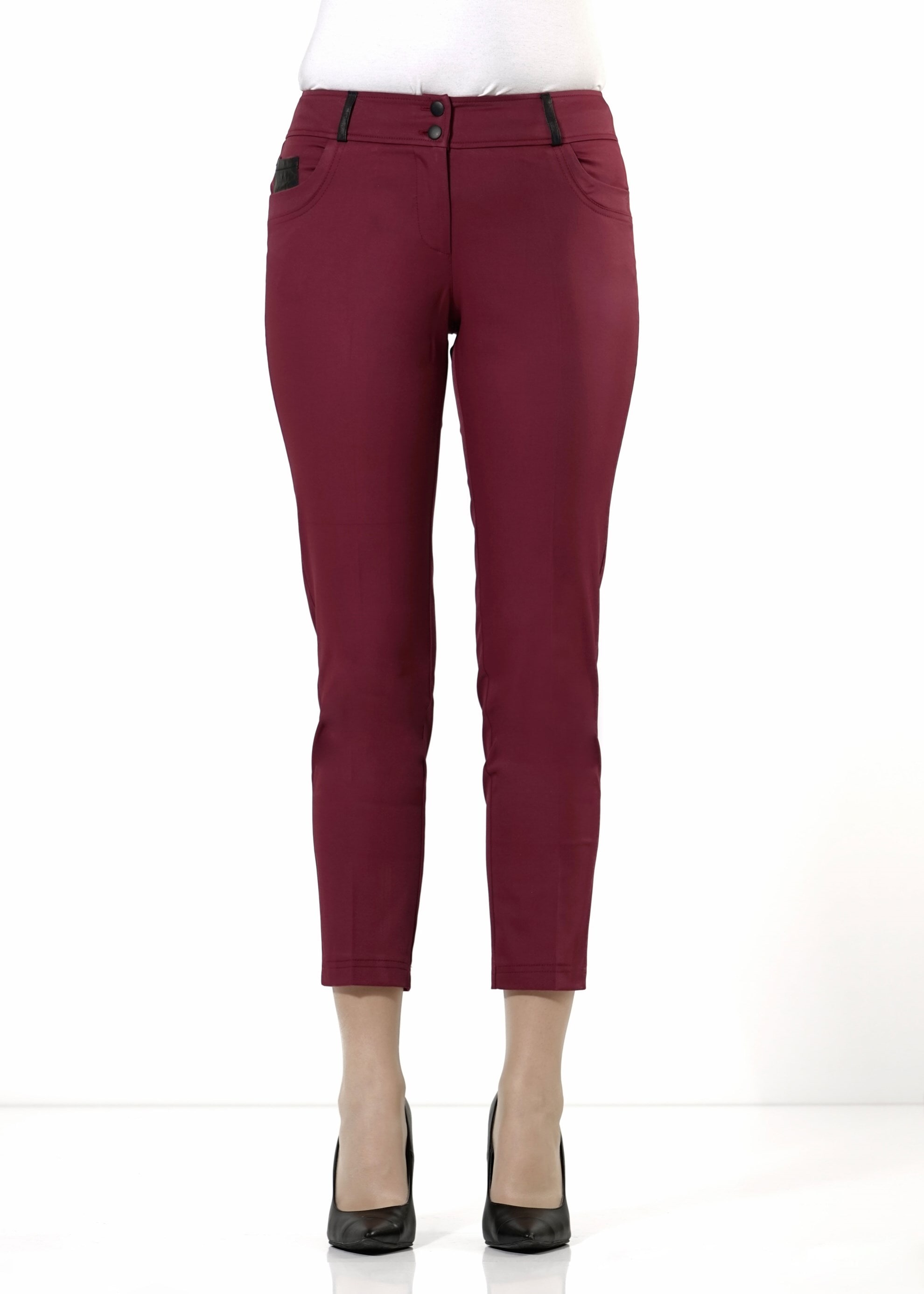 Tesettür giyim BORDO DAR PAÇA PANTOLON 7915 