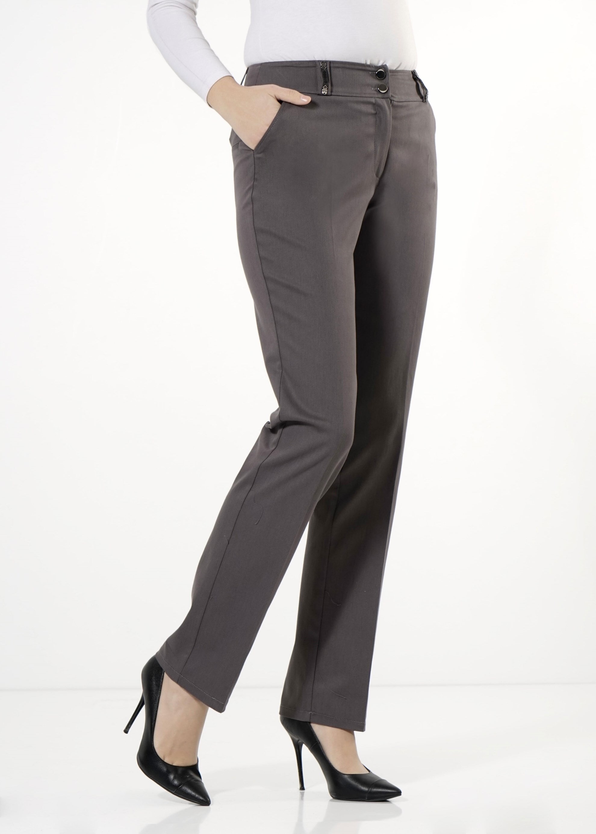 Tesettür giyim GRİ BORU PAÇA PANTOLON 7916 