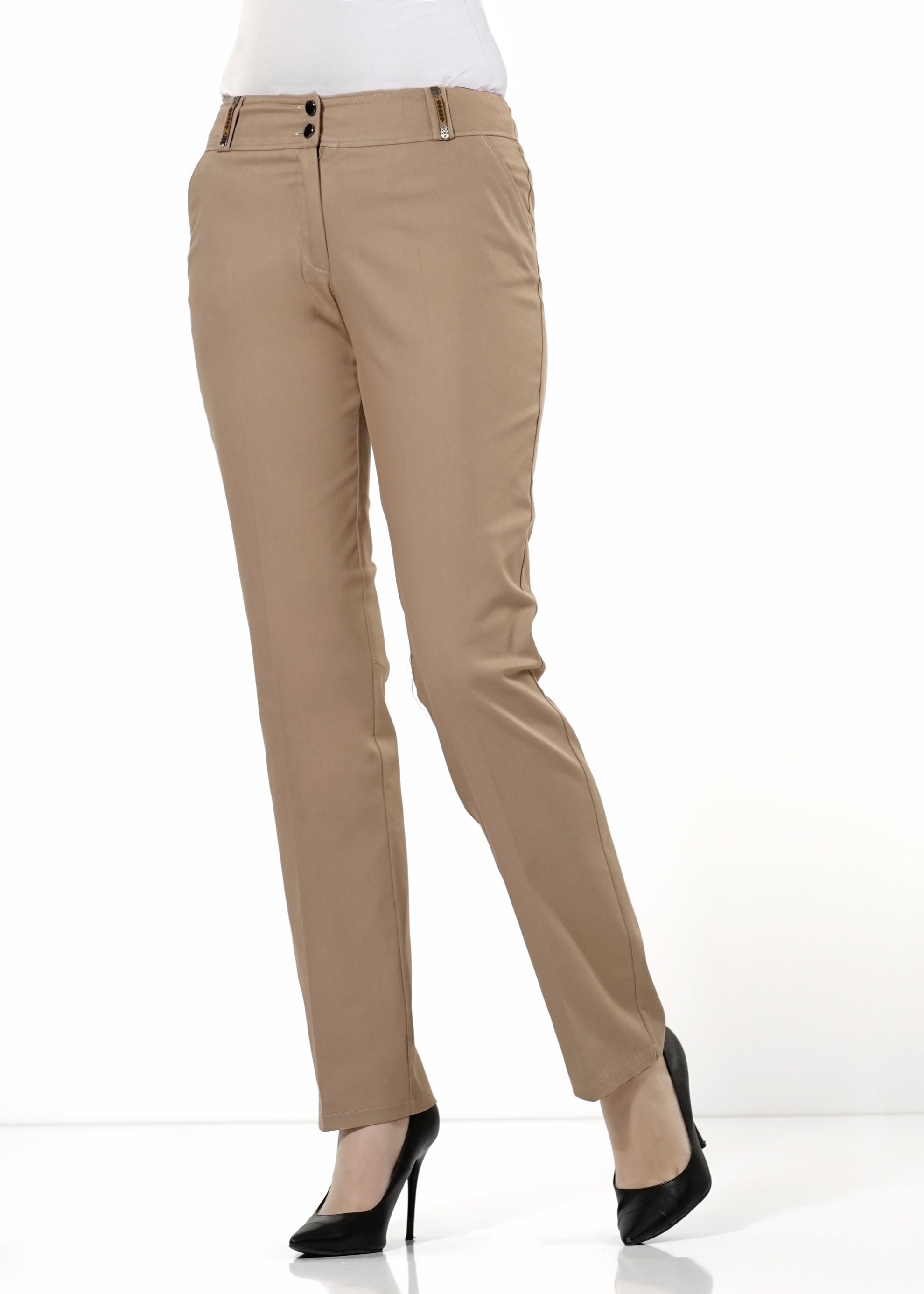 Tesettür giyim BEJ BORU PAÇA PANTOLON 7916 