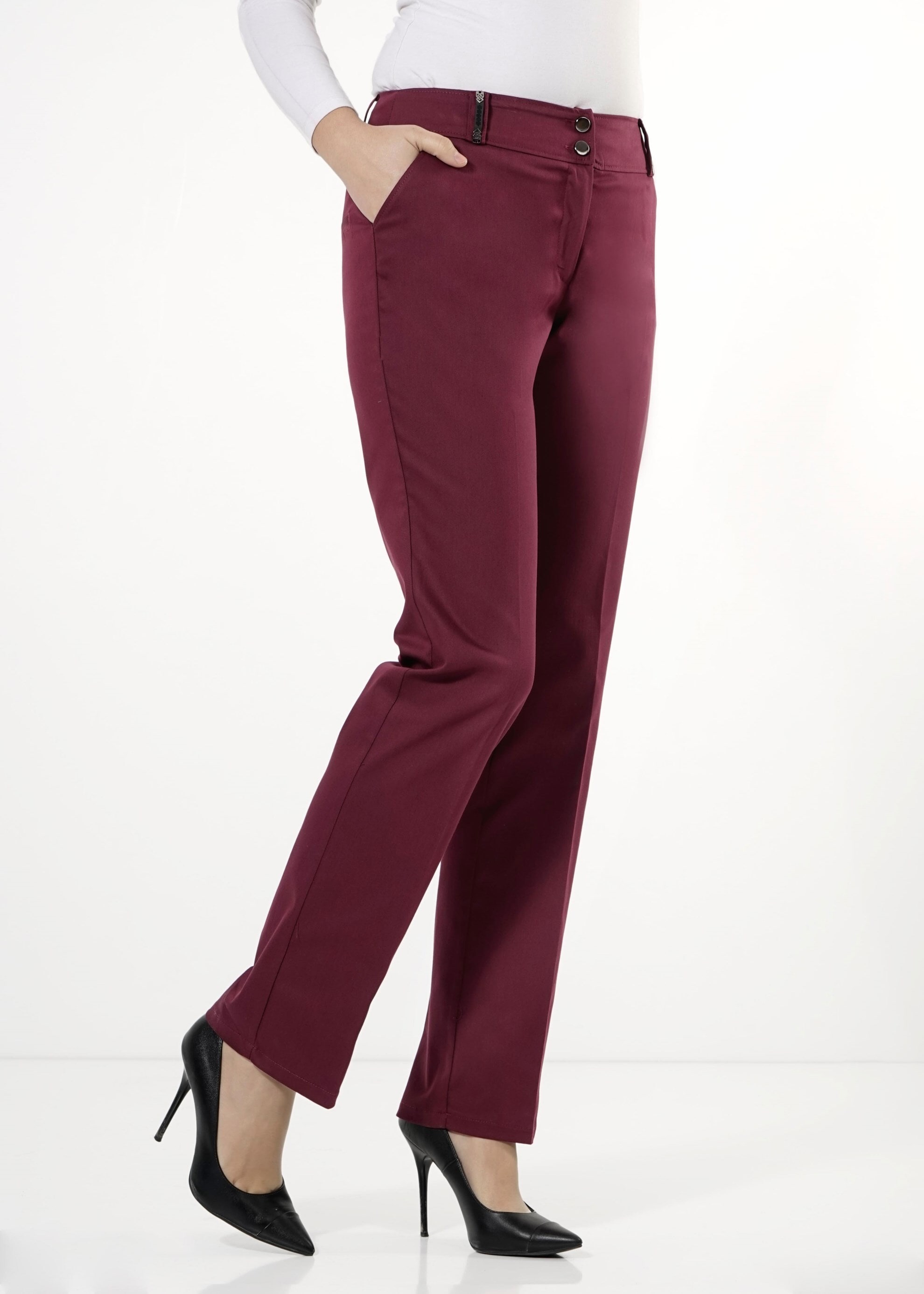 Tesettür giyim BORDO BORU PAÇA PANTOLON 7916 