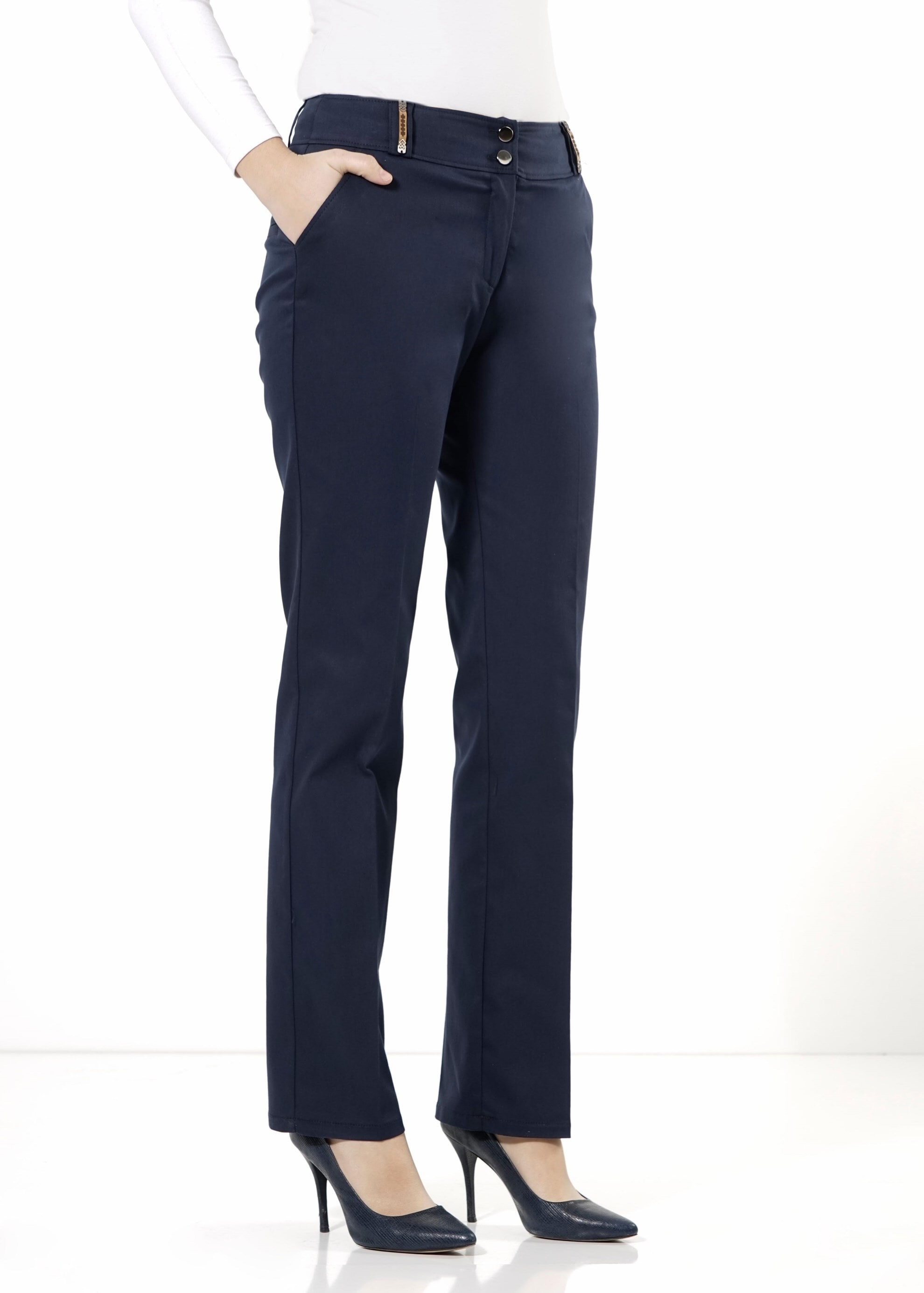 Tesettür giyim LACİVERT BORU PAÇA PANTOLON 7916 