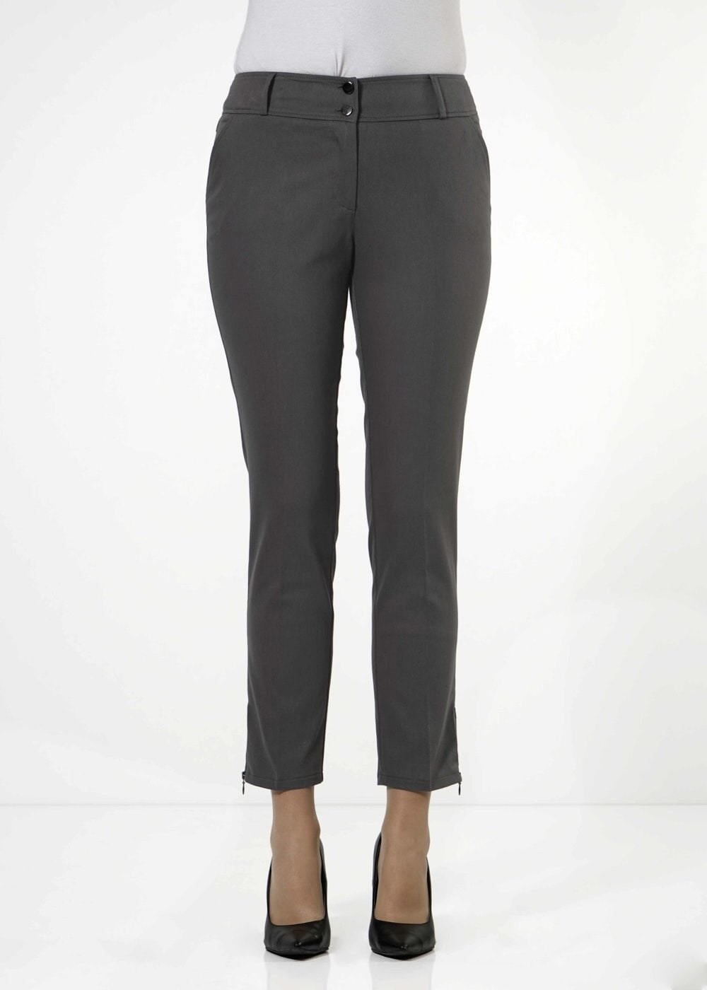 Tesettür giyim GRİ PAÇASI FERMUAR DETAYLI PANTOLON 7917 