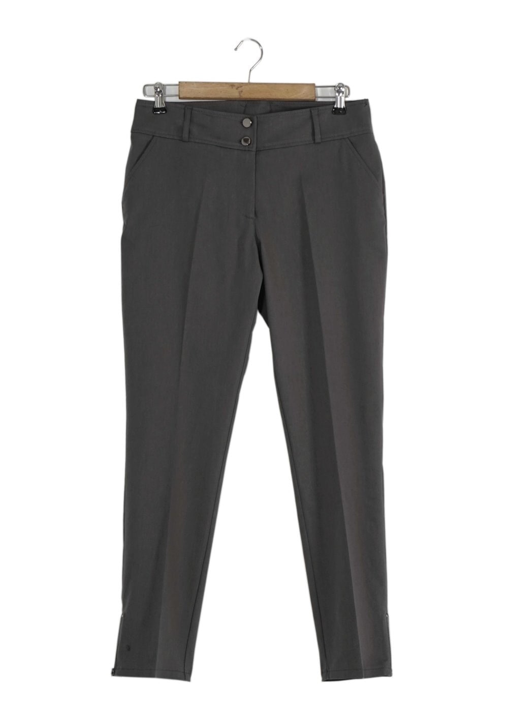 Tesettür giyim GRİ PAÇASI FERMUAR DETAYLI PANTOLON 7917 